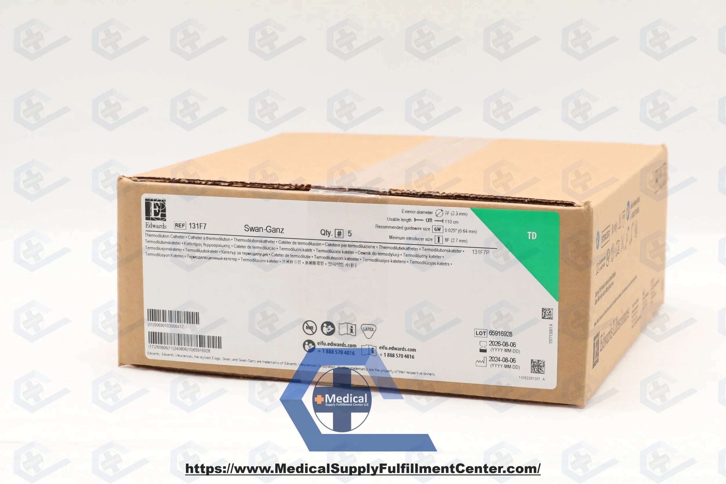 Edwards Lifesciences | 131F7 | Swan-Ganz catheter Thermodilution 7F x 110cm, 2 Infusion Lumens