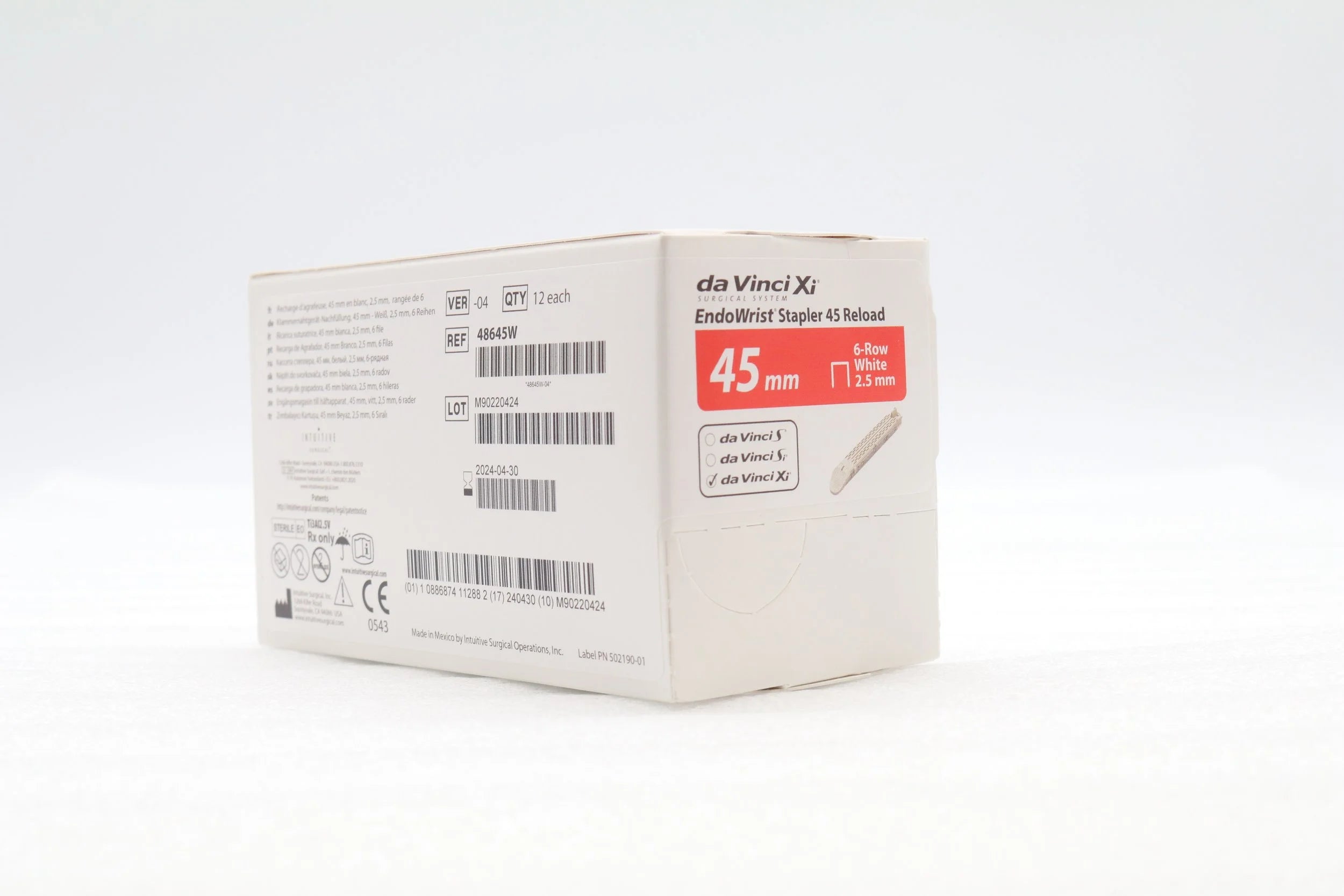 Intuitive Surgical | 48645W | da Vinci Xi EndoWrist Stapler 45 Reload 45mm 6-row White 2.5mm