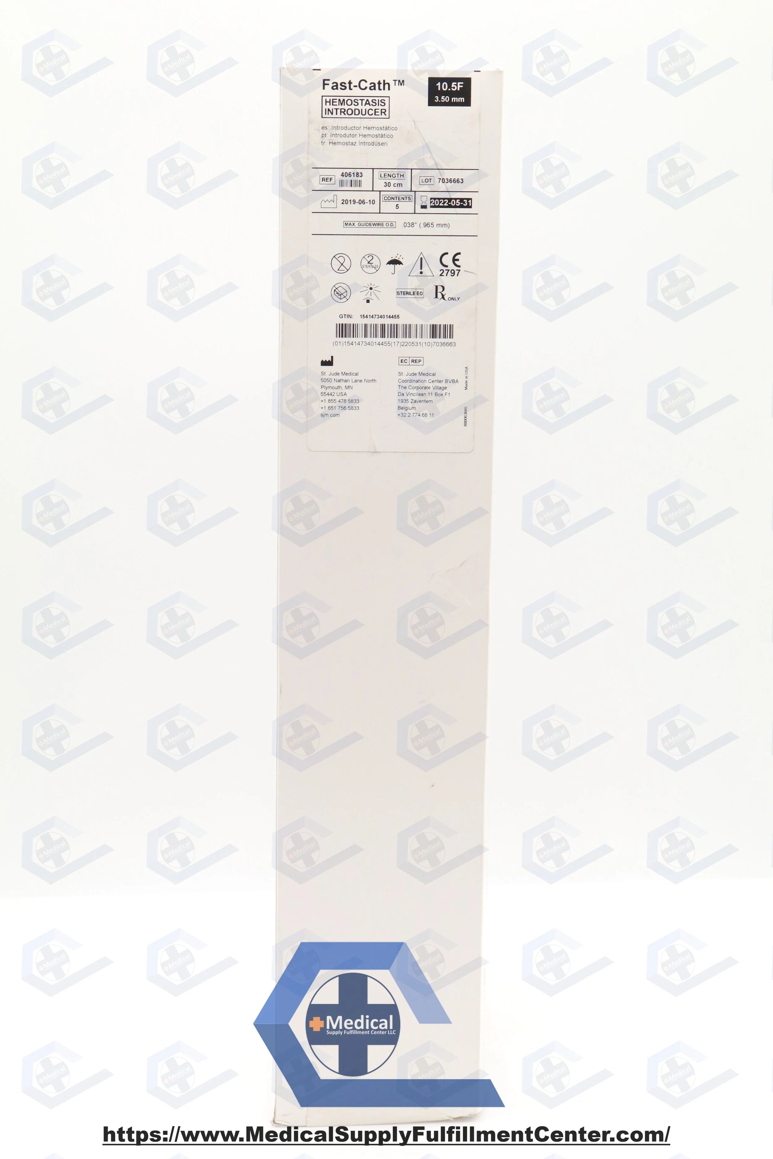 St Jude Medical | 406183 | Fast-Cath Hemostasis Introducer - 10.5Fr x 30cm x .038"
