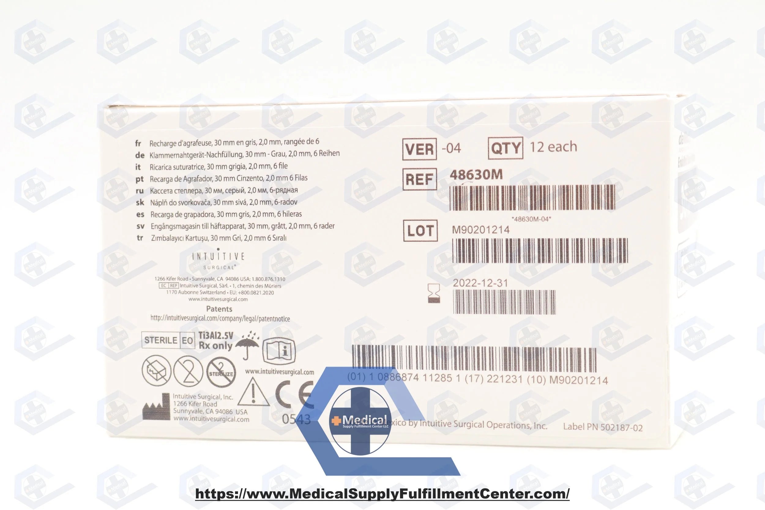Intuitive Surgical | 48630M | Da Vinci EndoWrist Stapler 30 Reload 30mm 6-Row