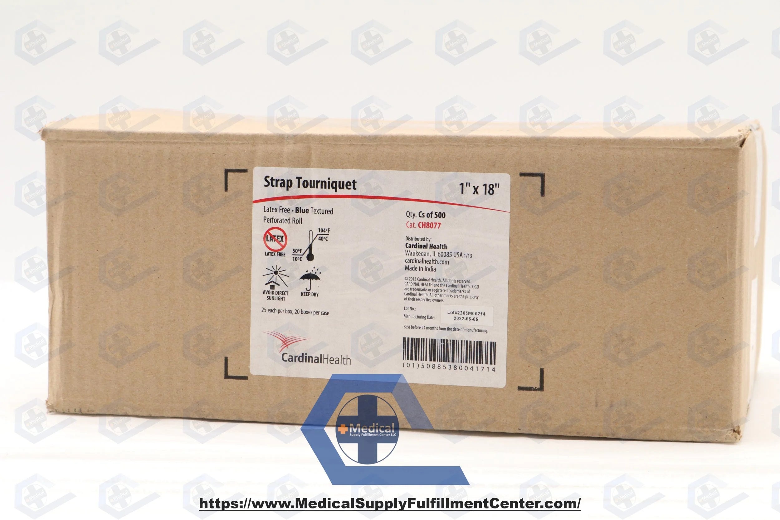 Cardinal Health | CH8077 | Polyisoprene Disposable Tourniquet, 1 x 18 in., Latex-Free 25/bx
