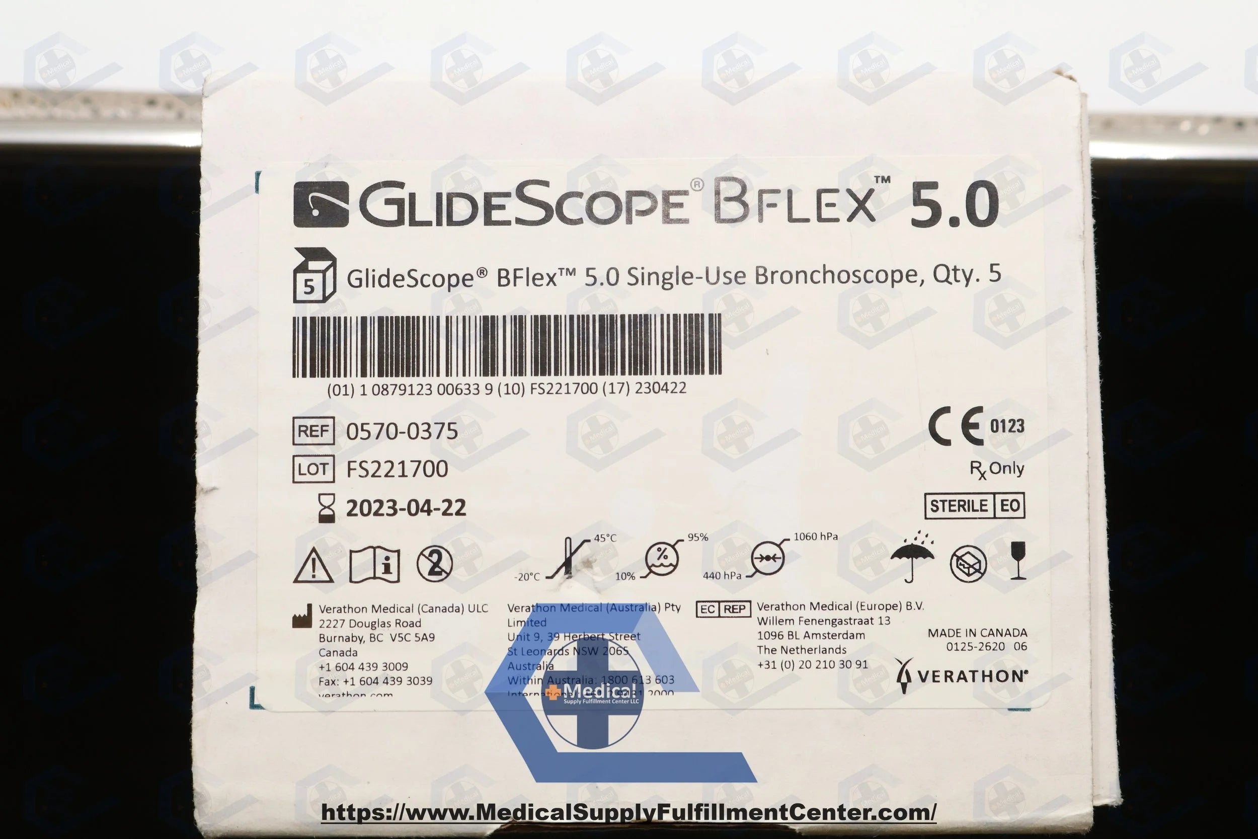 Verathon Medical | 0570-0375 | GlideScope Bflex 5.0 Single-Use Bronchoscope