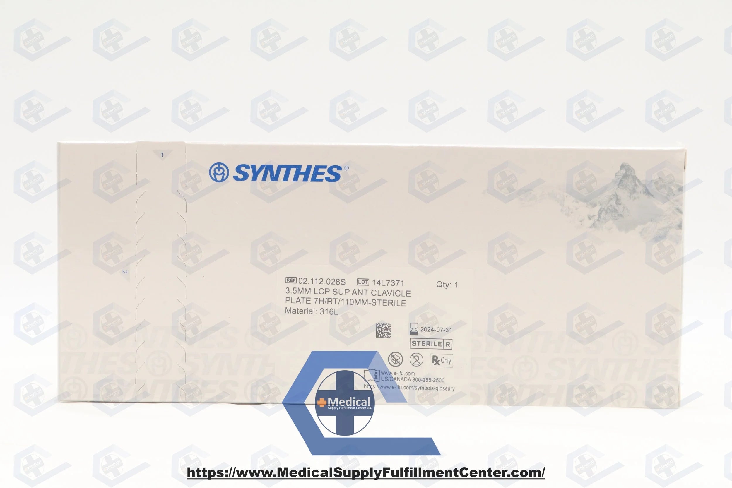 Depuy Synthes | 02.112.028S | 3.5 mm LCP SUP ANT CLAVICLE PLATE 7H/RT/110 mm STERILE (02.112.028)