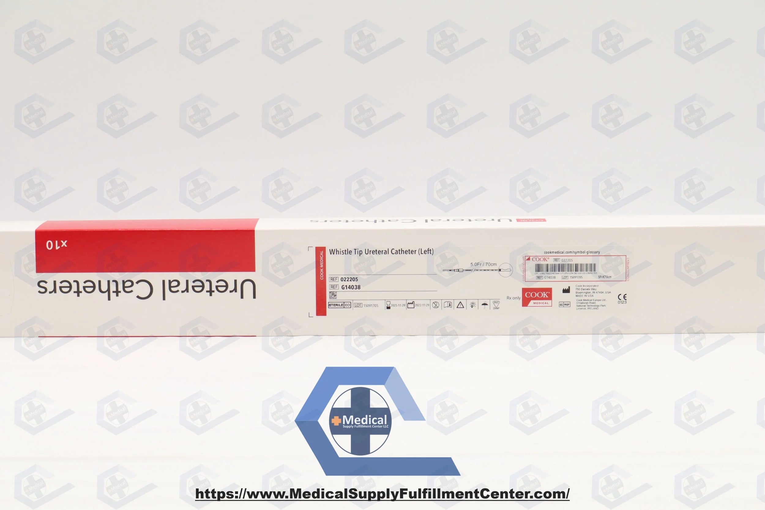 Cook Medical | G14038 | 022205 Whistle Tip Ureteral Catheters - Whistle Tip Ureteral Catheter 5 Fr x 70cm