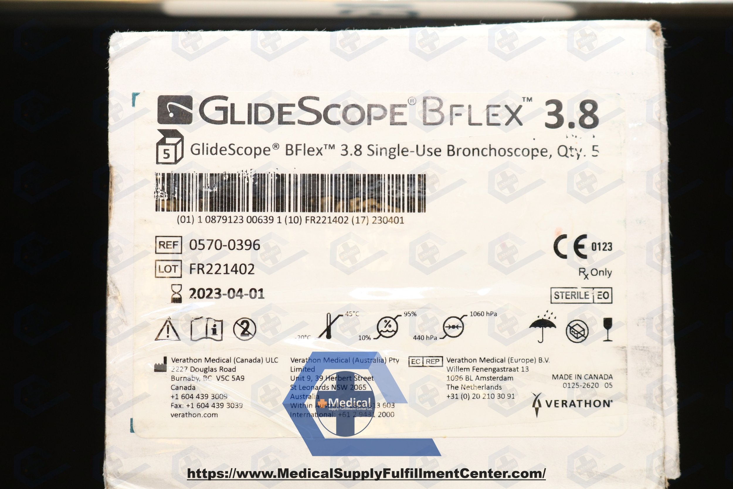 Verathon Medical | 0570-0396 | GlideScope Bflex 3.8 Single-Use Bronchoscope
