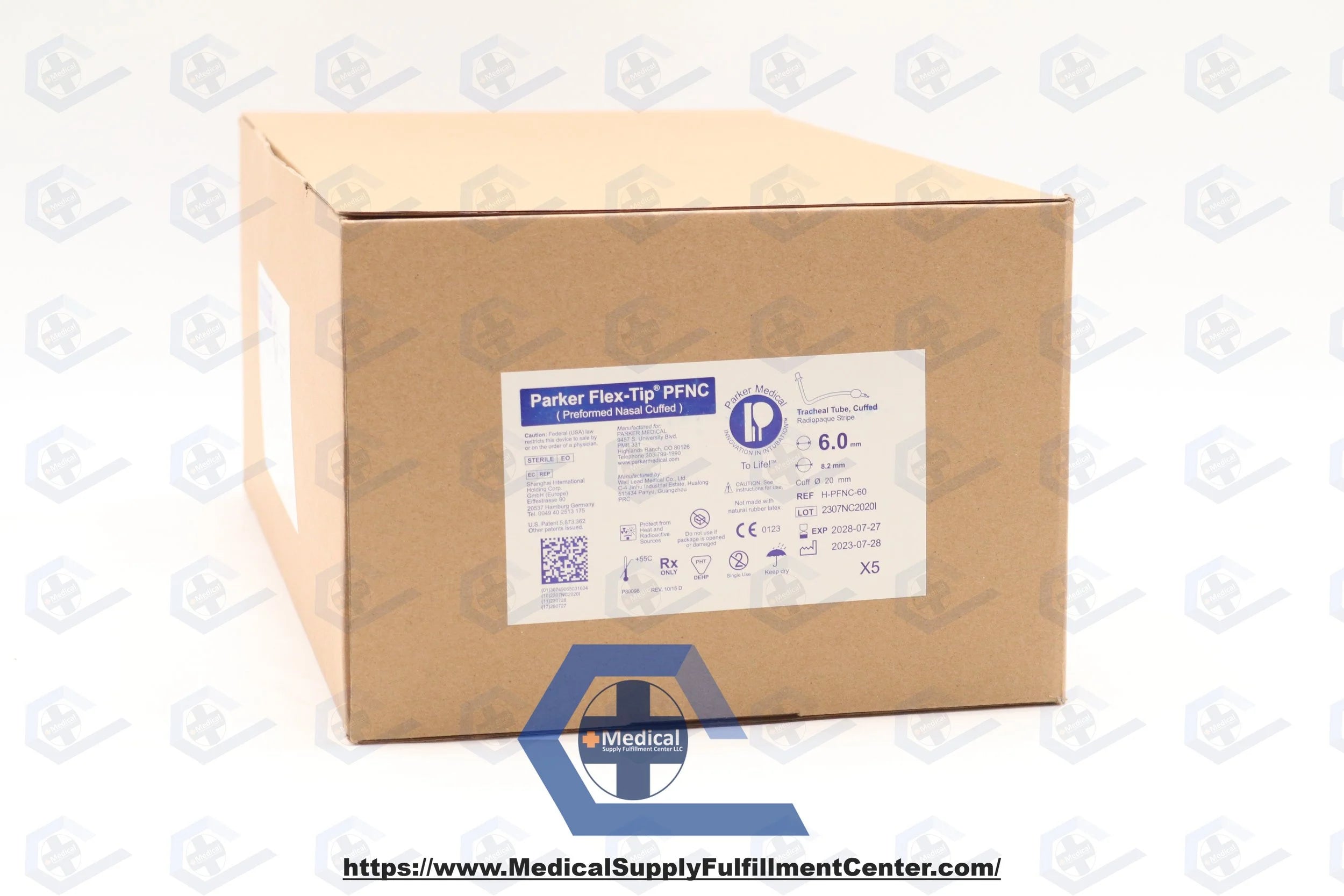 Parker Medical | H-PFNC-60 | Flex-Tip Performed Nasal Cuffed Tracheal Tube Radiopaque stripe 6.0mm
