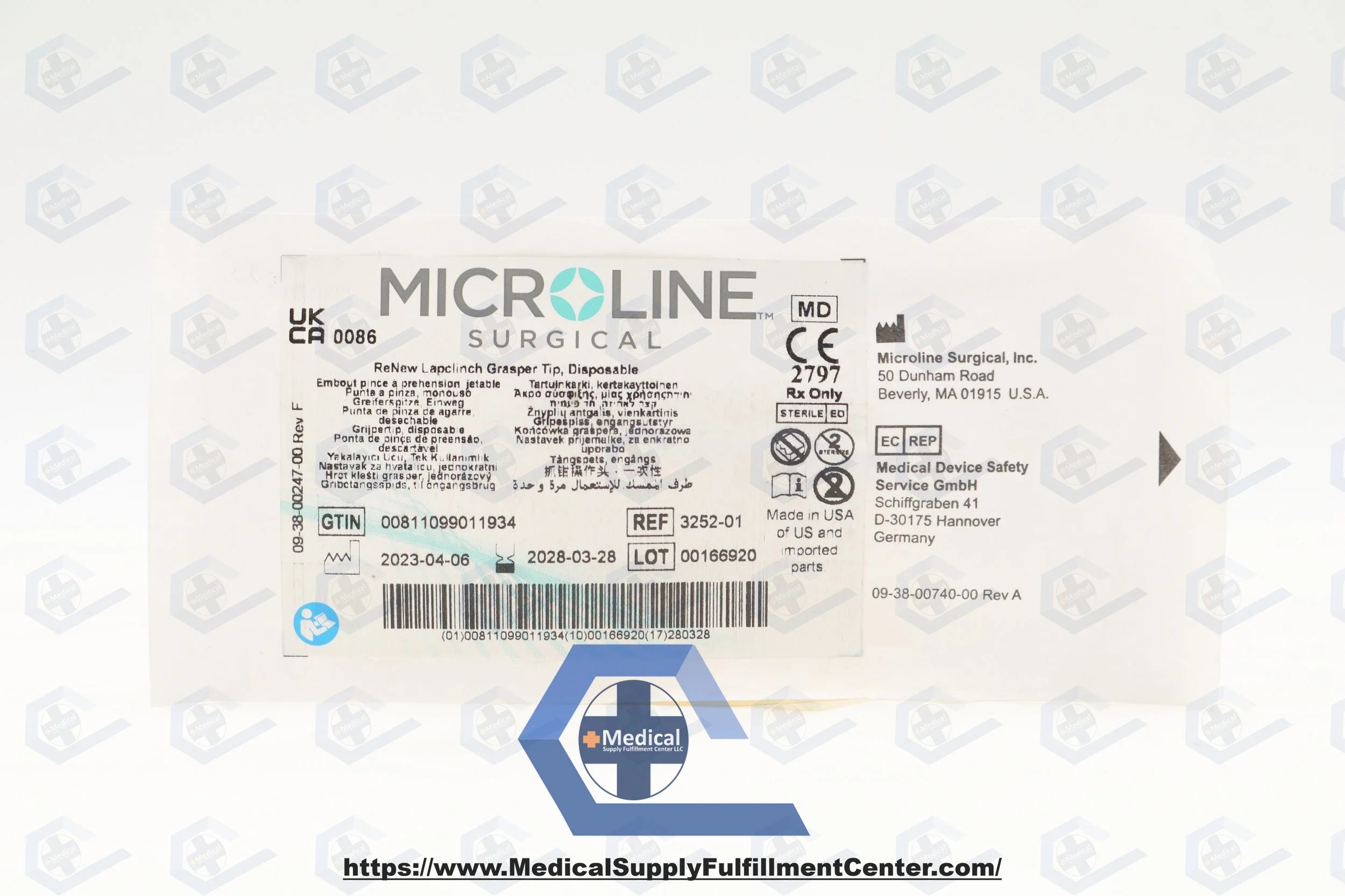 MicroLine Surgical | 3252-01 | Lapclinh Grasper Tip DISPOSABLE