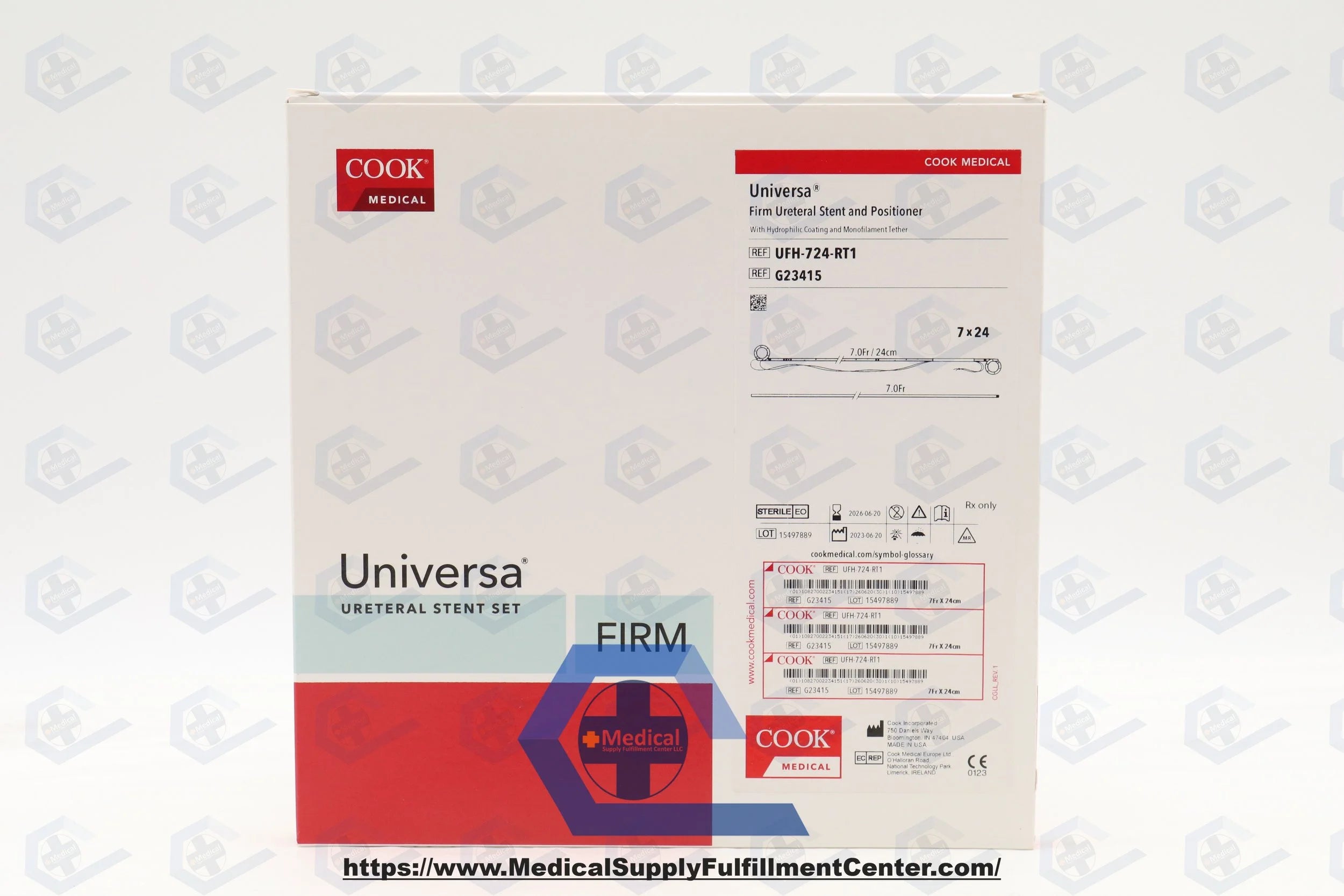 Cook Medical | G23415 | Universa Firm Ureteral Stent & Positioner: 7F x 24cm