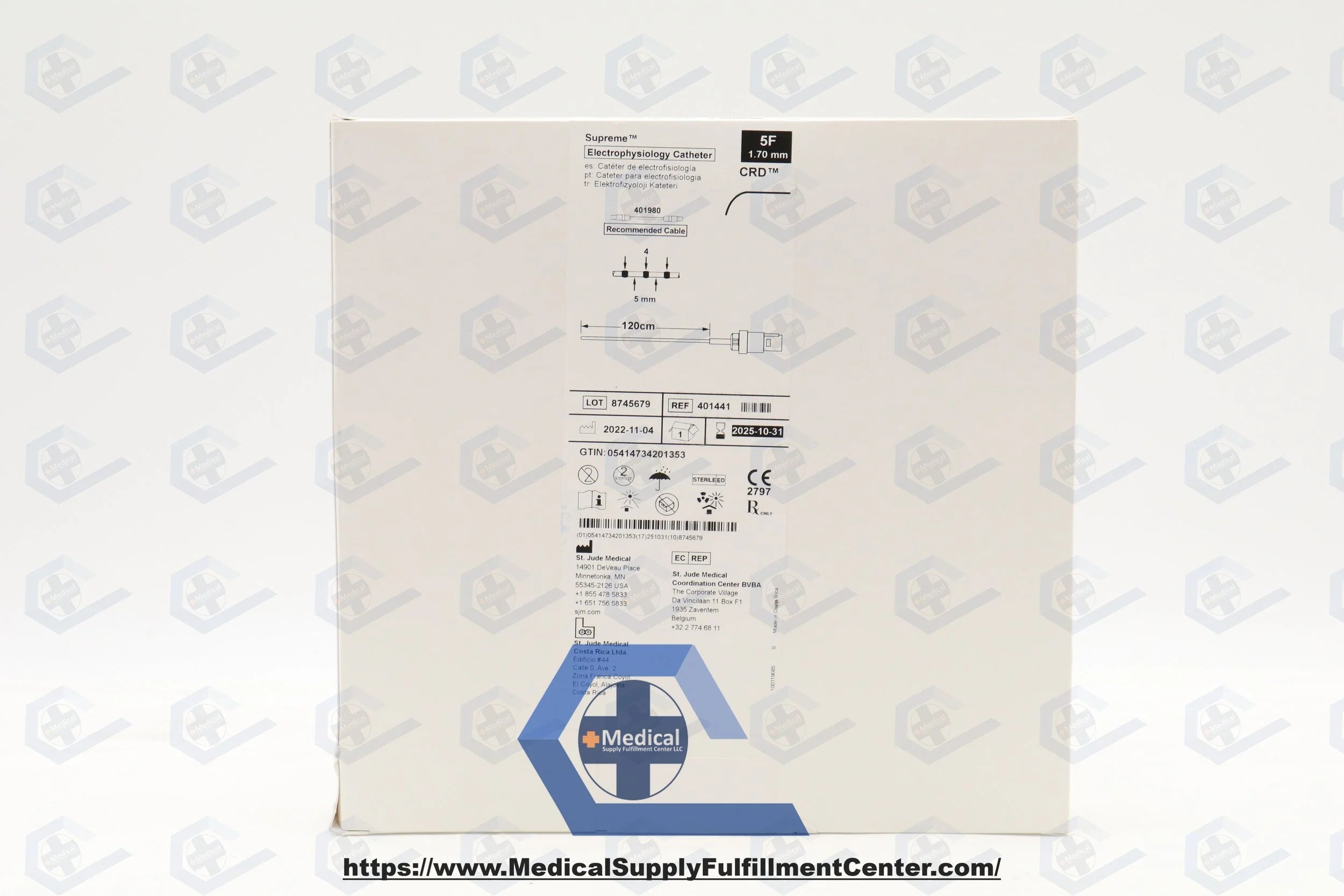 St Jude Medical | 401441 | Supreme Electrophysiology Catheter: 5F, 5mm Spacing, CRD