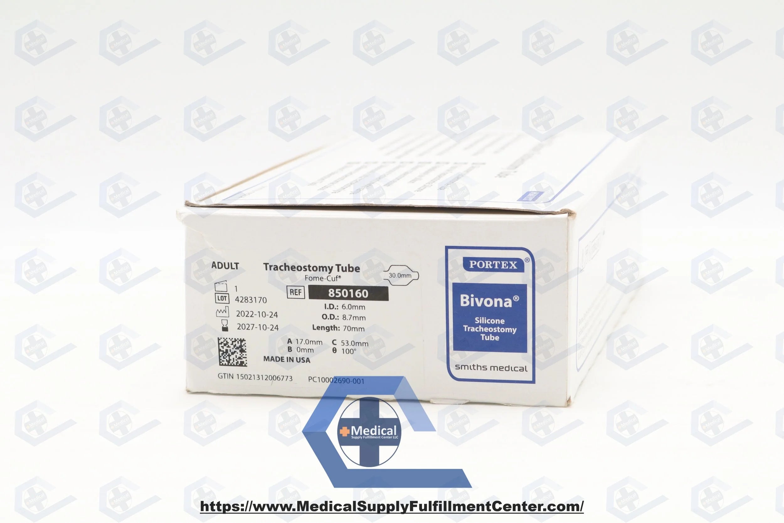 Smiths Medical | 850160 | Portex Bivona Adult Fome-Cuf Tracheostomy Tube Kit 6.0mm