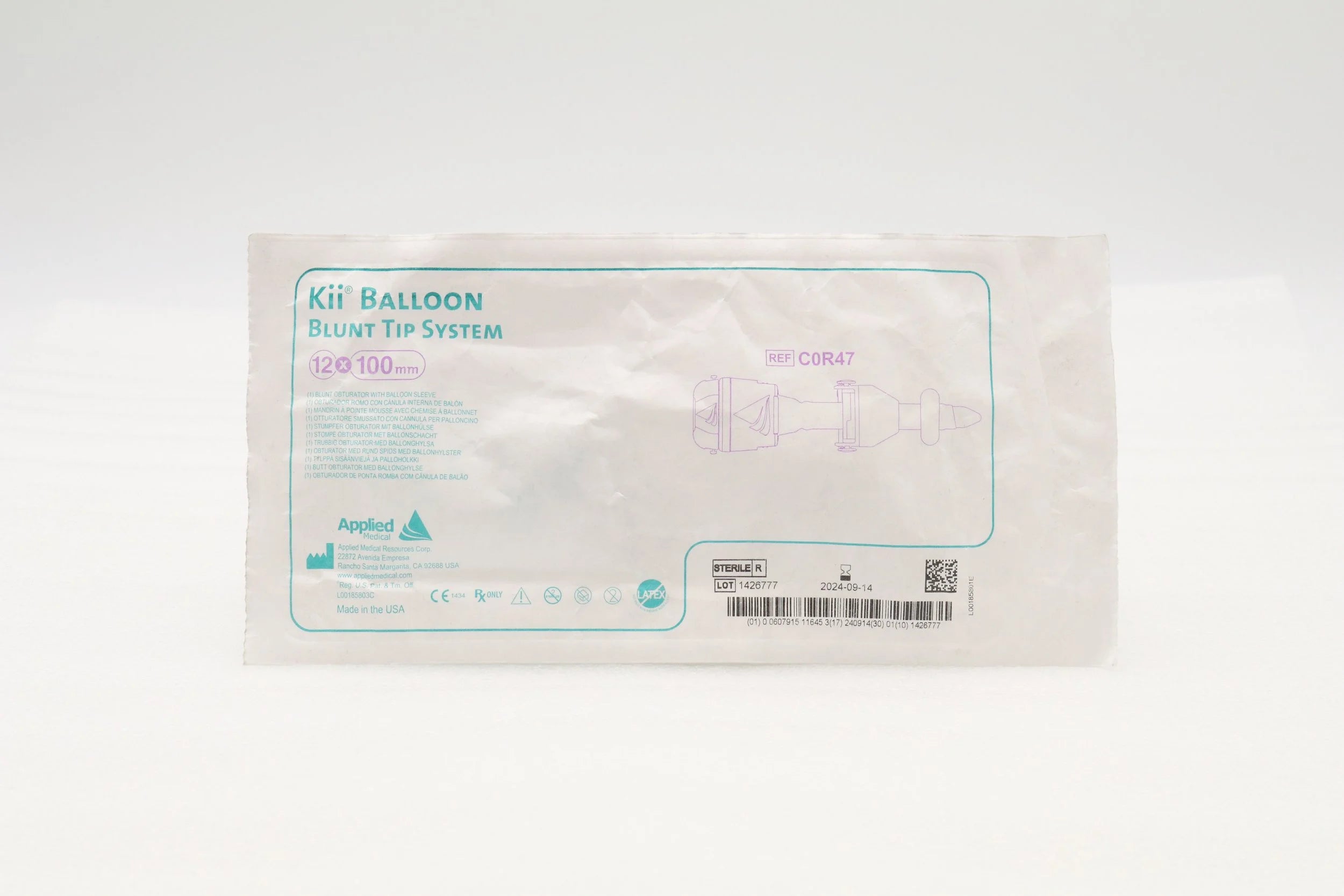 Applied Medical Technology | C0R47 | Kii Balloon Blunt Tip System 12x100mm Blunt Obturator with Balloon Sleeve