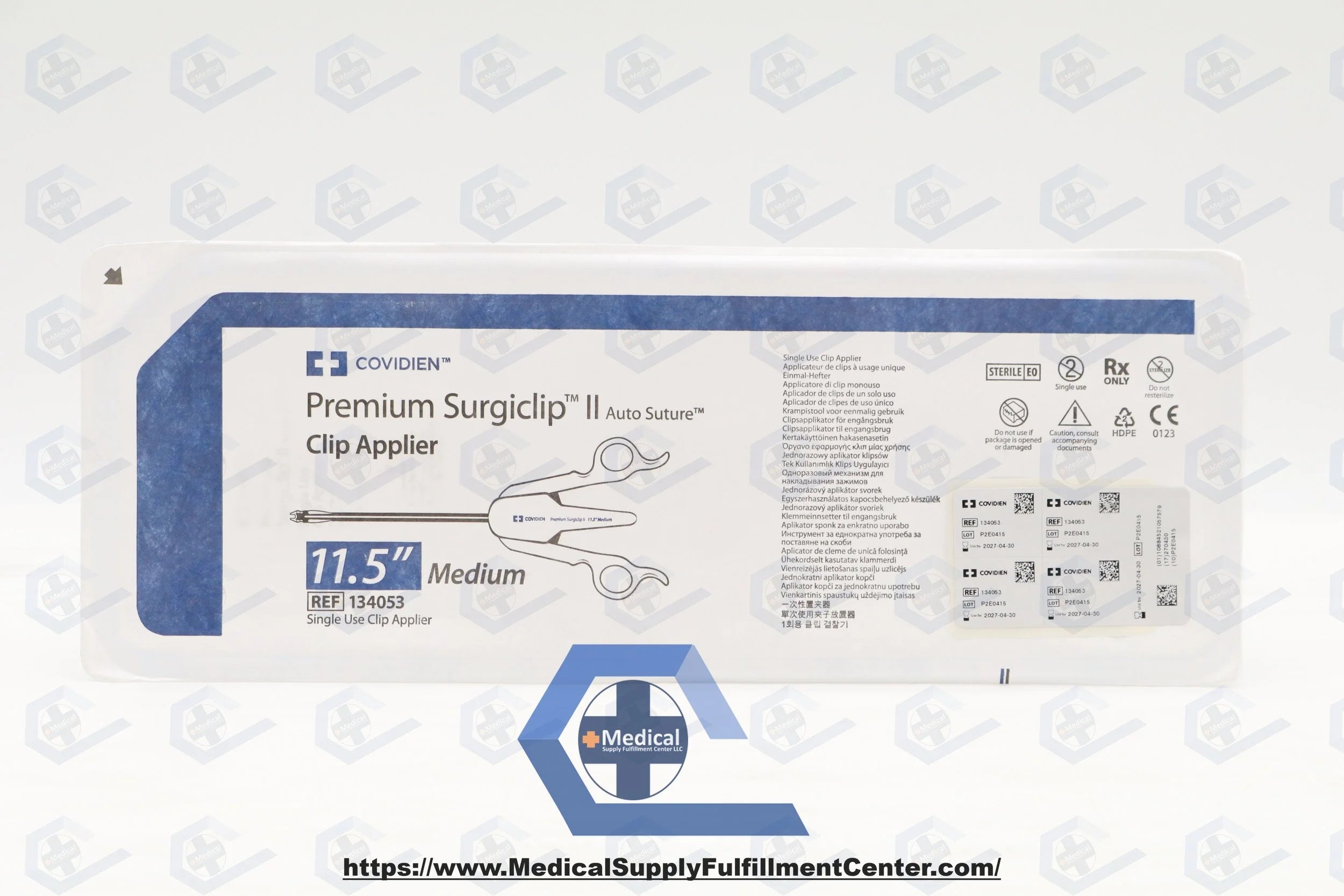Covidien | 134053 | Premium Surgiclip II Auto Suture Single Use Clip Applier Medium 9.75"