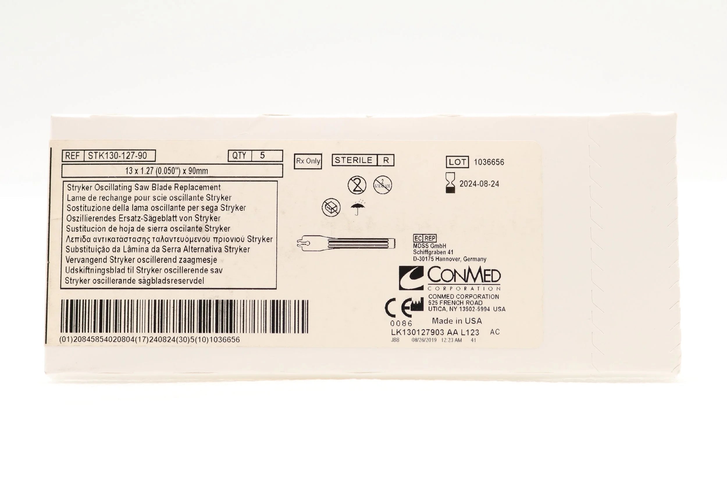Conmed | STK130-127-90 | STRYKER Oscillating Saw Blade Replacement