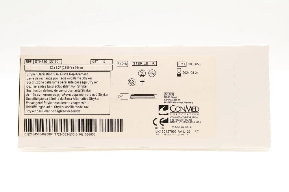 Conmed | STK130-127-90 | Stryker Oscillating Saw Blade Replacement, 13 x 1.27 x 90mm