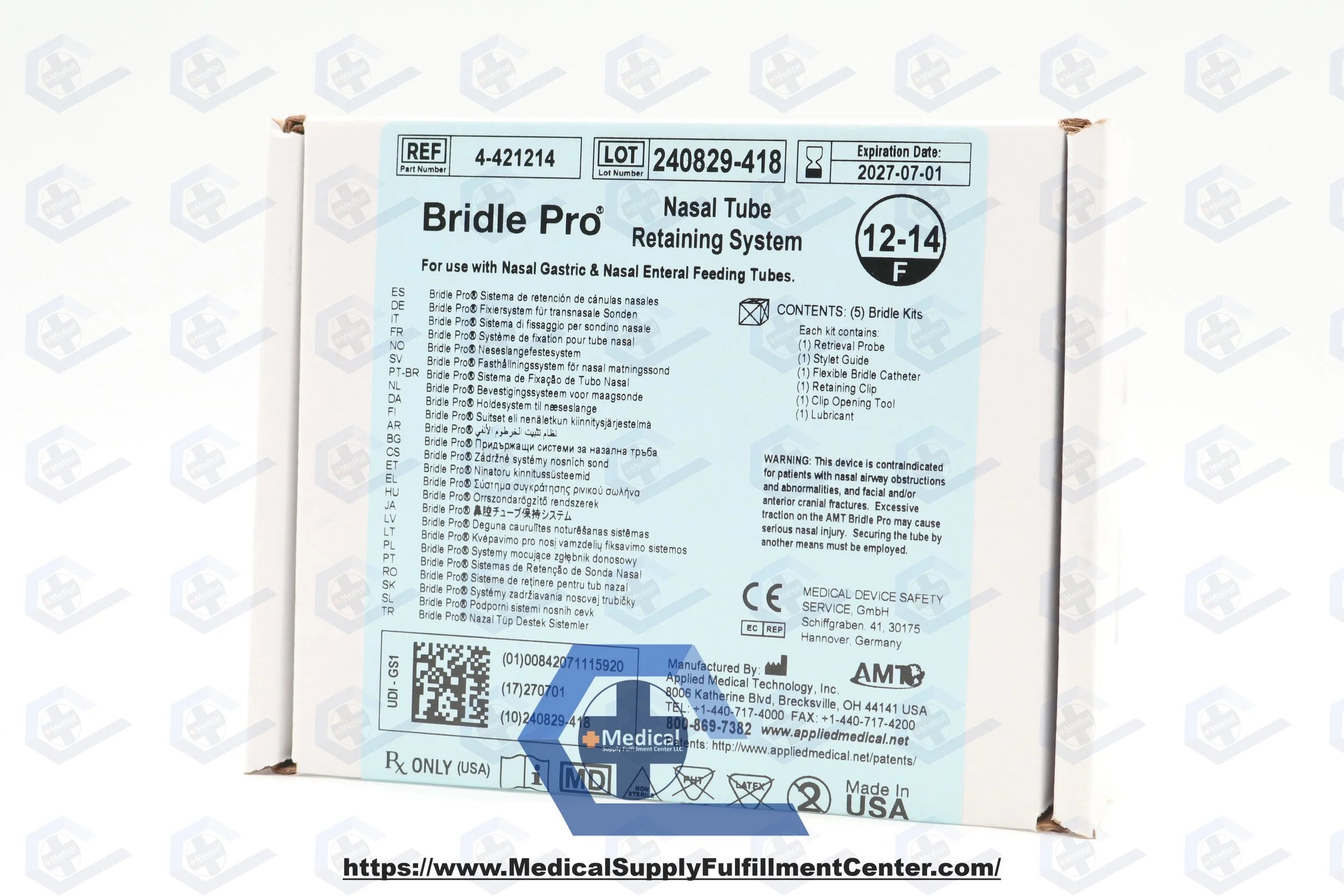 Applied Medical Technology | 4-421214 | Bridle Nasal Feeding Tube Retaining System - Nasal Tube Bridle Pro Systems, 12-14 Fr, Dark Blue
