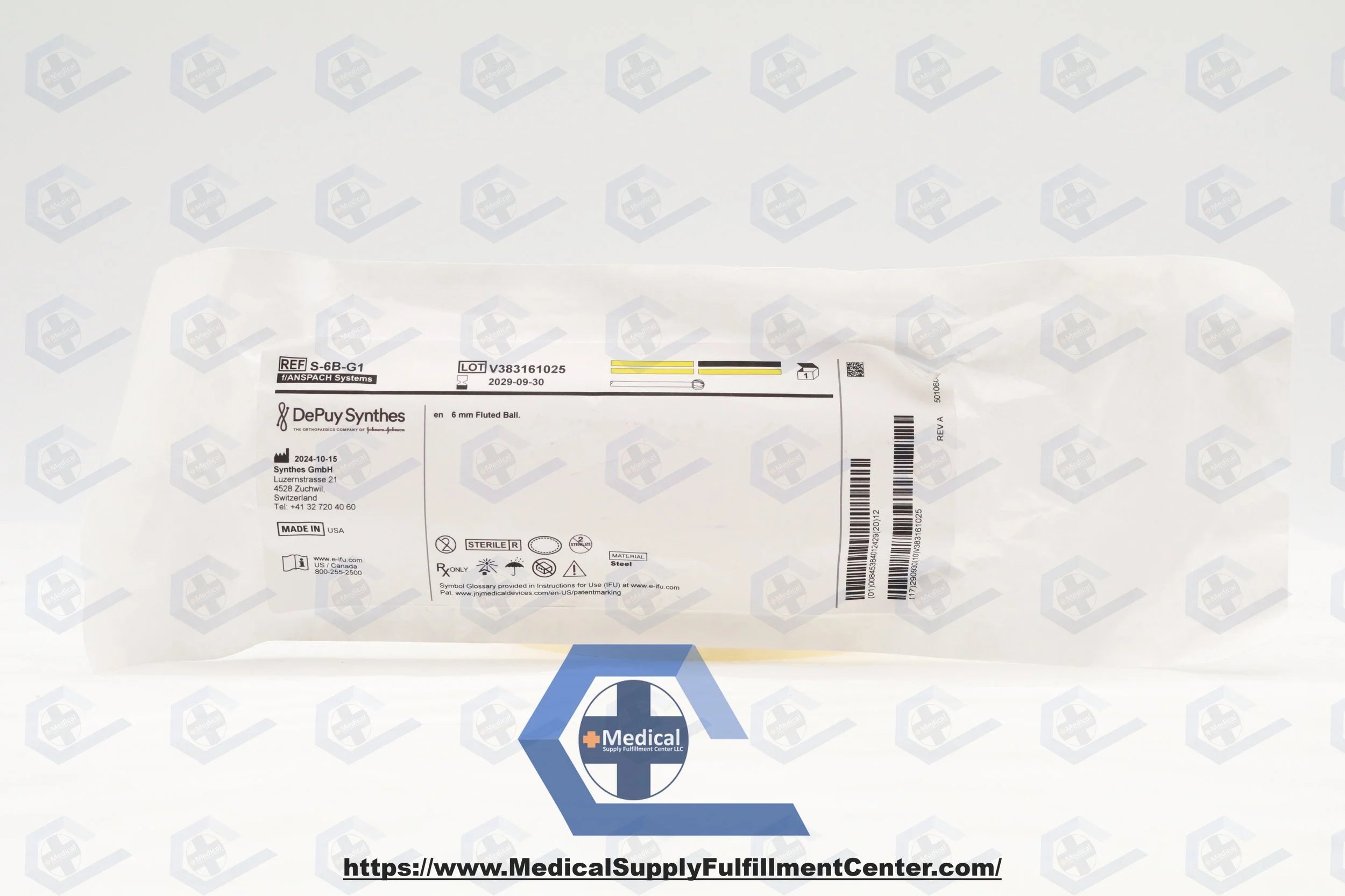 Depuy Synthes | S-6B-G1 | Fluted Ball Bur, 6 mm
