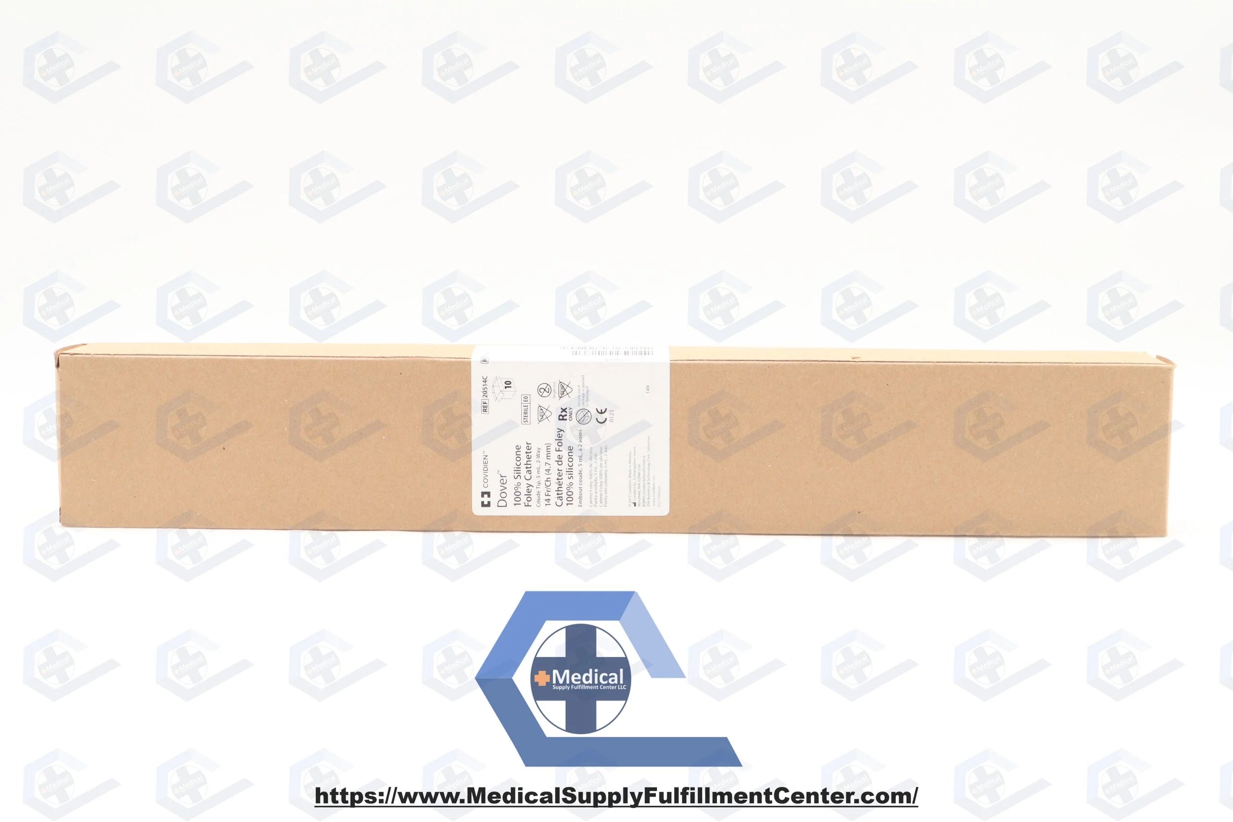 Covidien | 20514C | Dover Silicone Foley Catheter, 5 cc, 2-way, 14 Fr, Coude tip