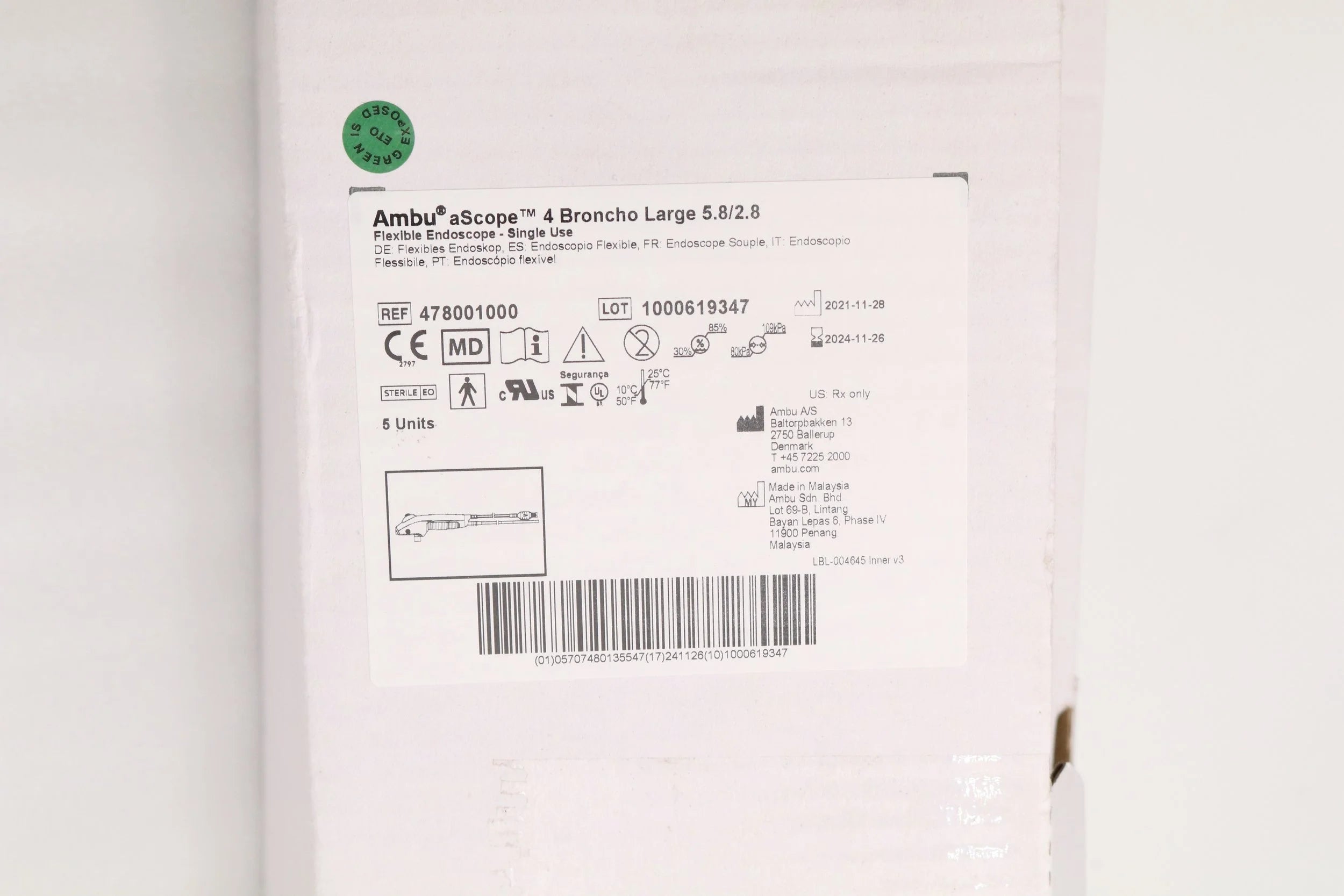 Ambu | 478001000 | aScope 4 Broncho Large 5.8/2.8 Flexible Endoscope