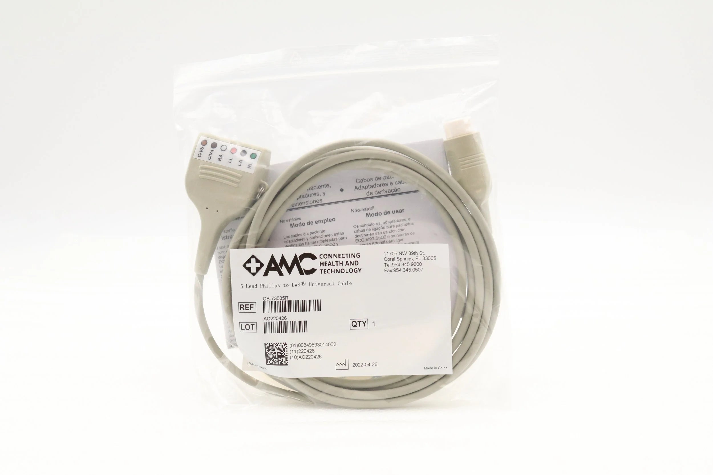 LifeSync AMC | CB-73585R | 5 Lead Philips to LWS Universal Cable