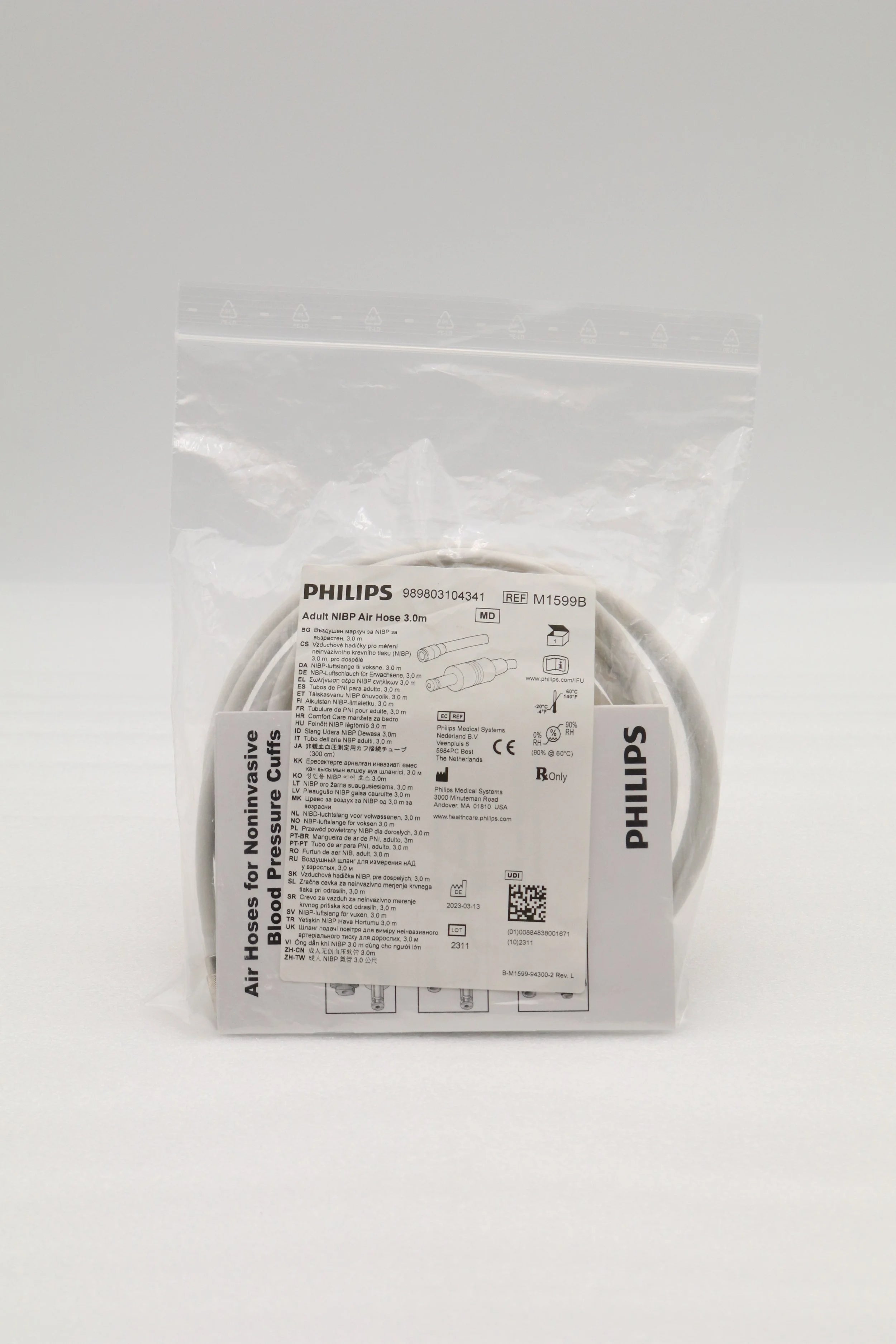 Philips | M1599B | 989803104341 Adult NIBP Air Hose 3.0m