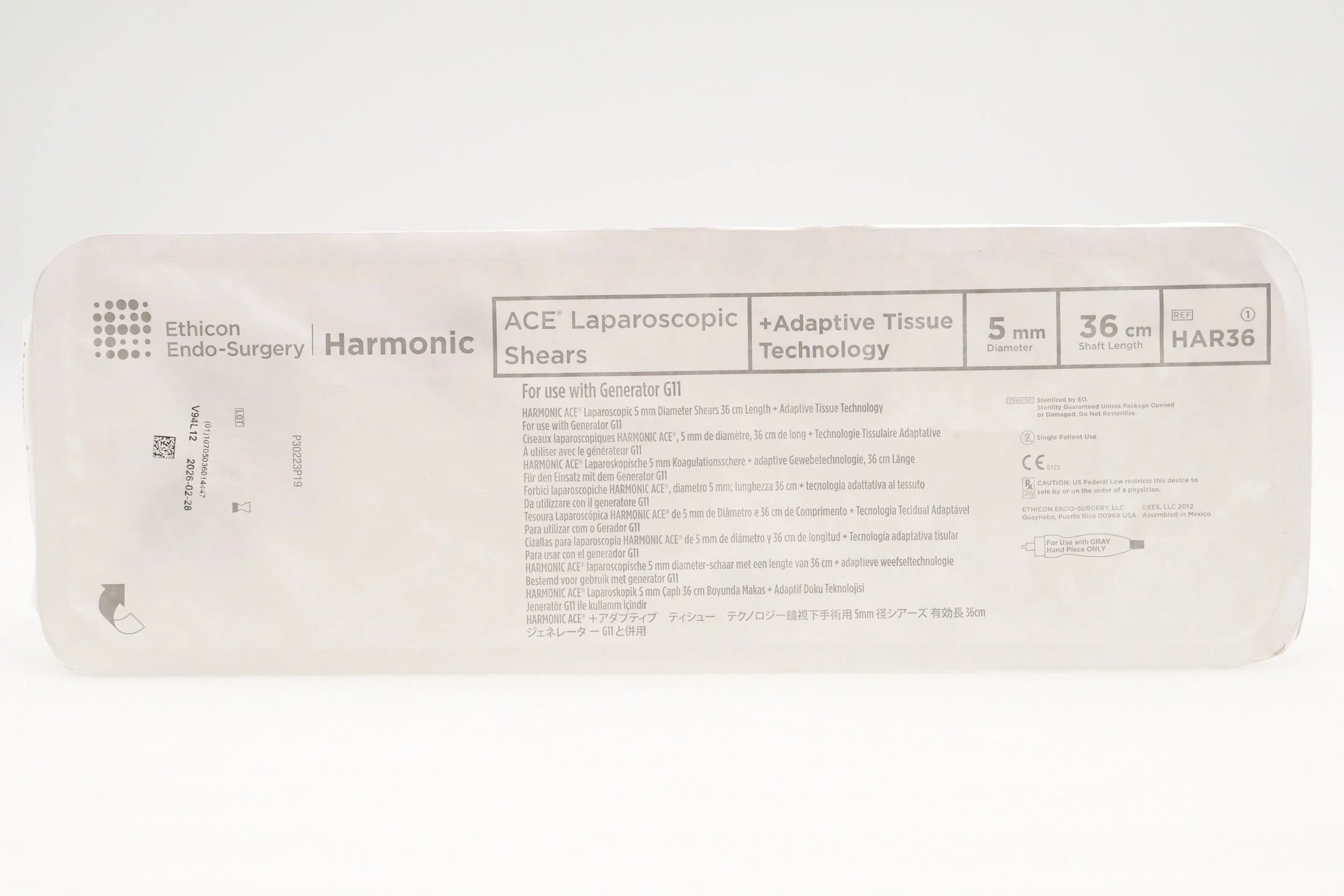 Ethicon | HAR36 | Harmonic Ace Shears Adaptive Tissue 5.0mm x 36.0cm