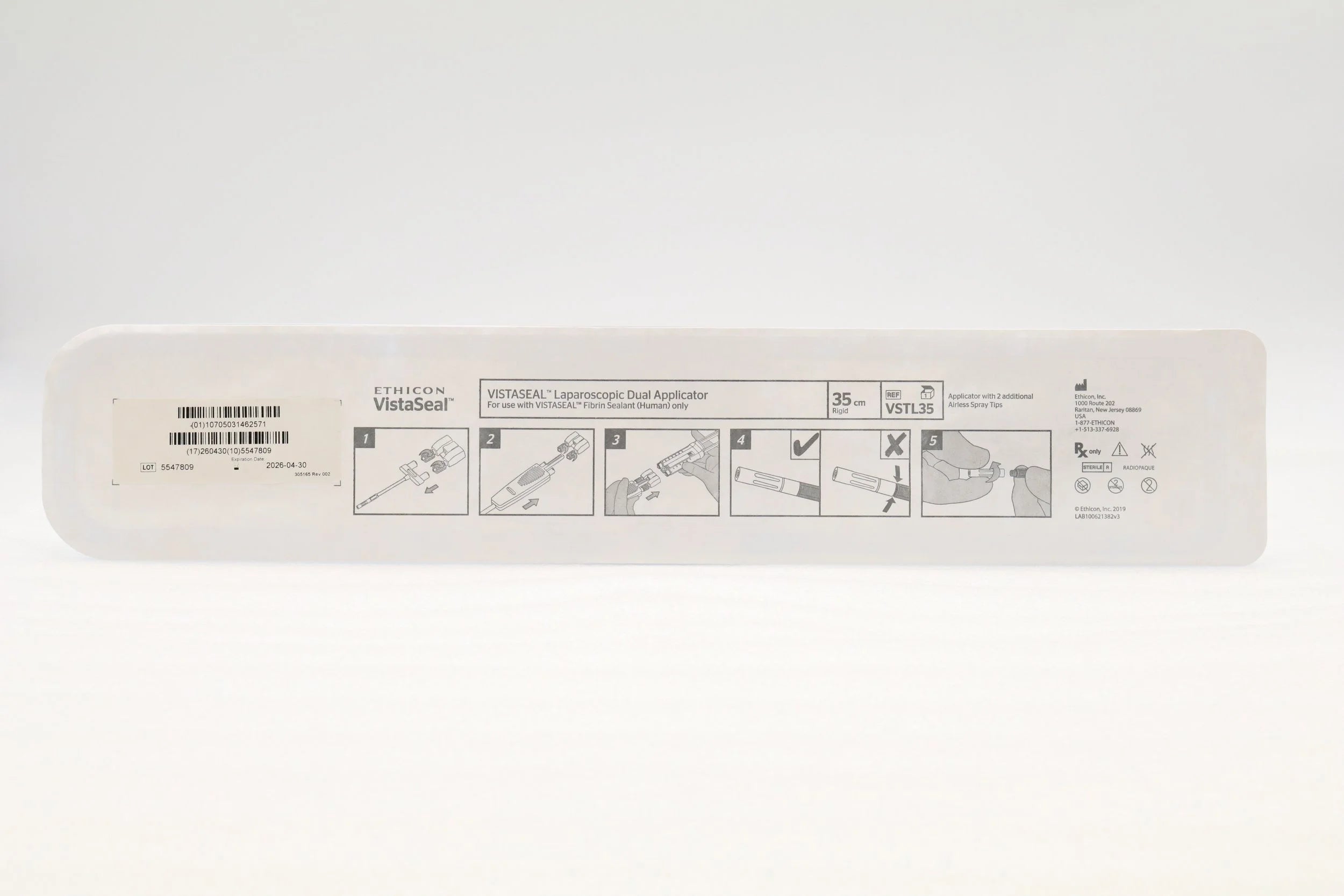 Ethicon | VSTL35 | VistaSeal Laparoscopic Dual Applicator 35cm Rigid