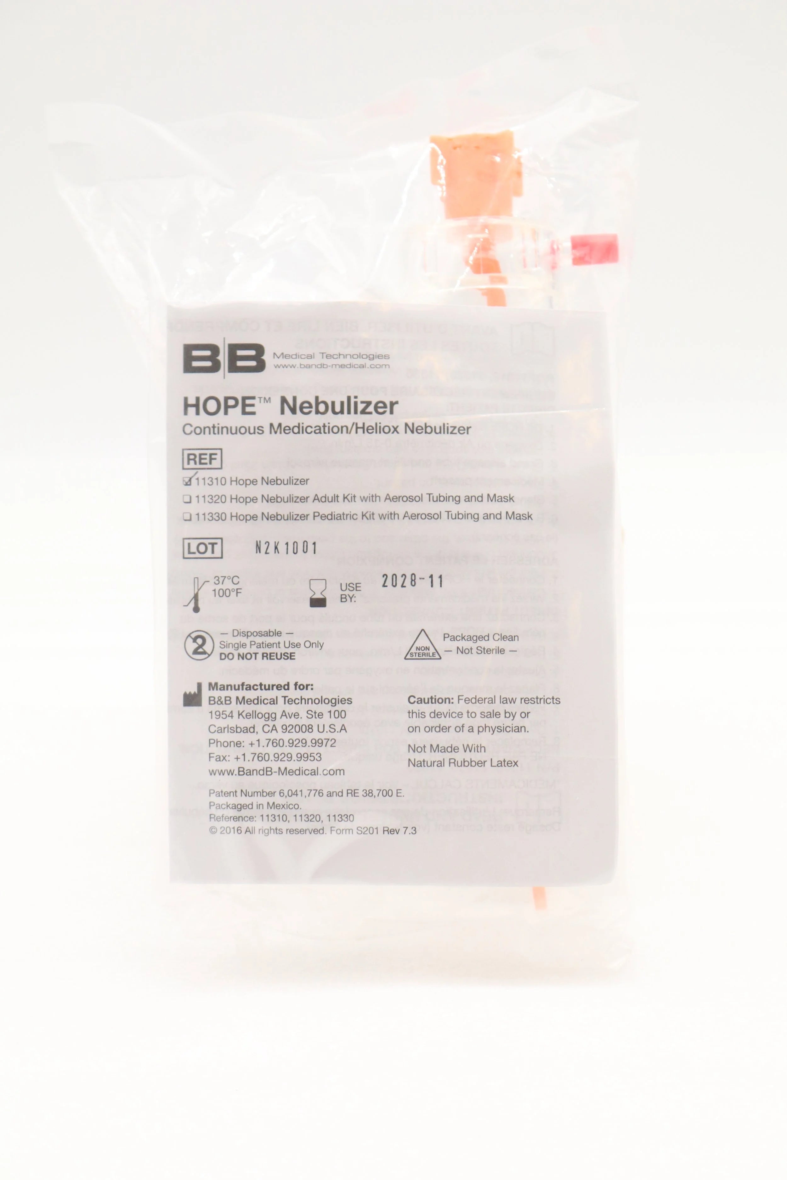 B&B Medical Technologies | 11310 | EACHES HOPE NEBULIZER with 200mL Reservoir