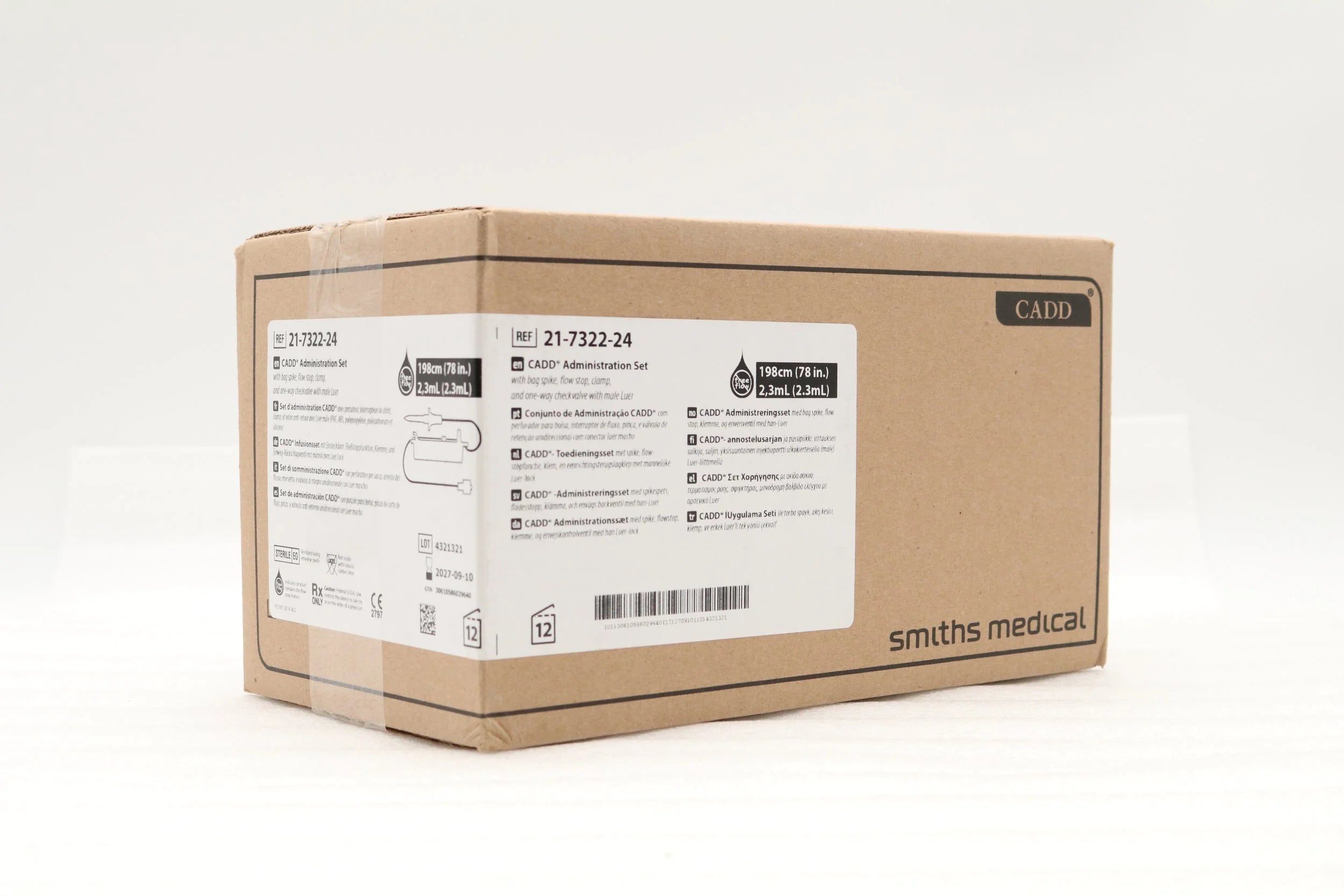 Smiths Medical | 21-7322-24 | CADD Administration Set 198cm 2.3mL