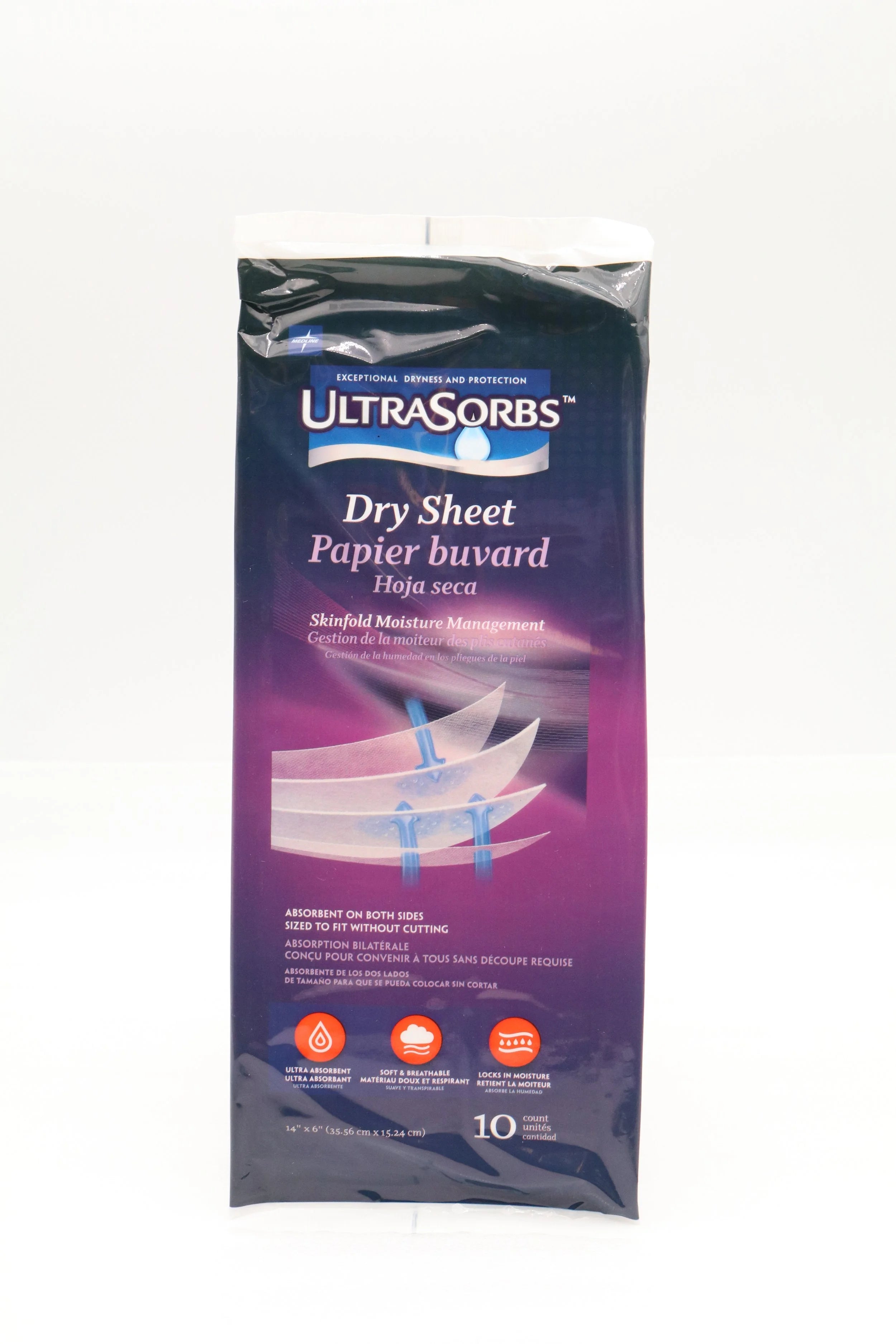 Medline | MSC10614 | ULTRASORBS Skinfold Dry Sheets 14x6