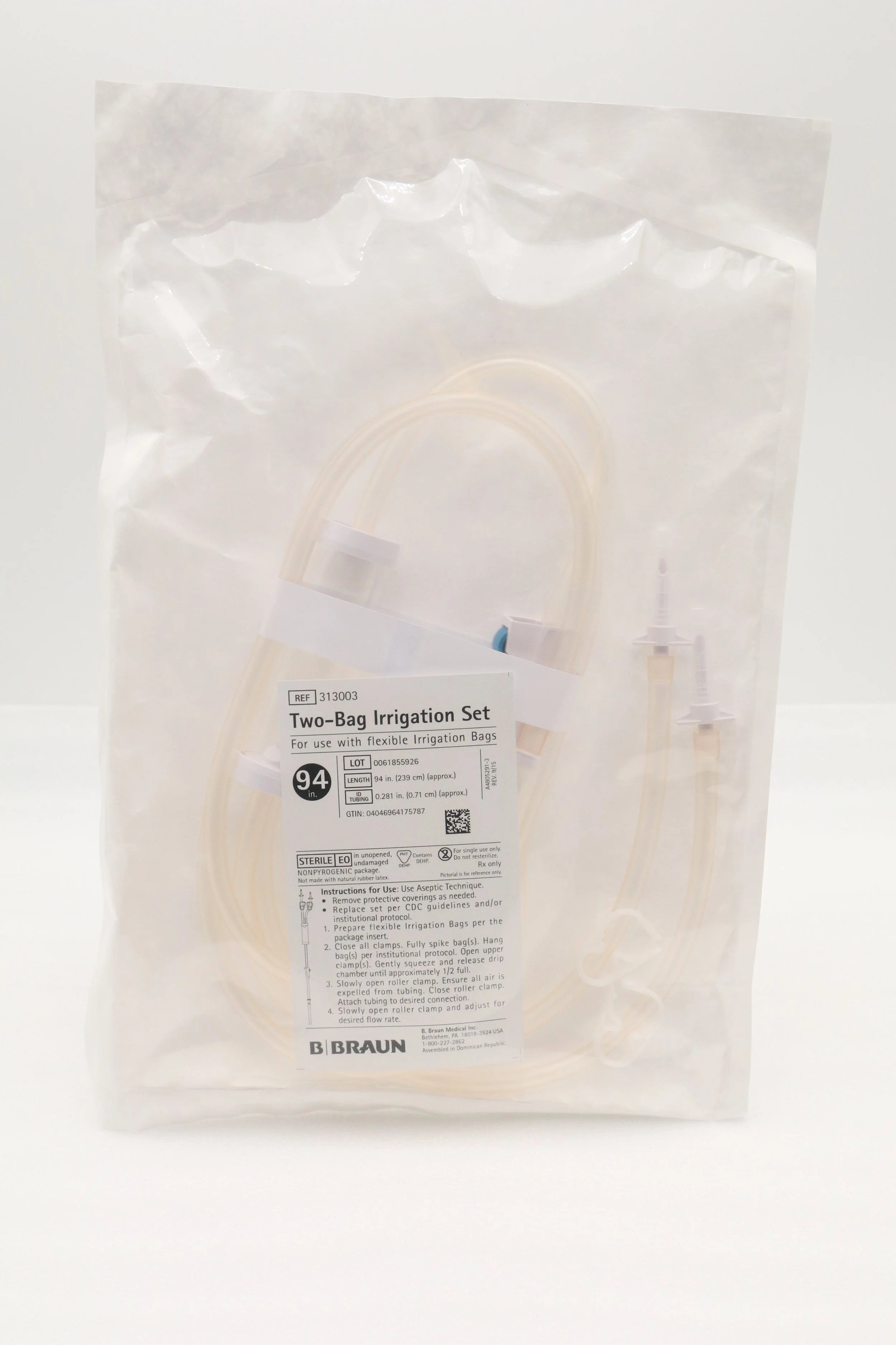 B Braun | 313003 | Medical Irrigation Set 2-Bag 2 Non-Vented Universal Spikes 94"
