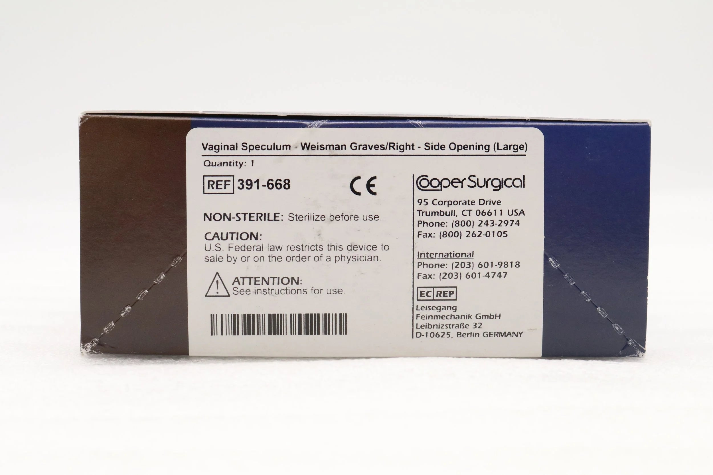 Cooper Surgical | 391-668 | Vaginal Speculum Weisman Graves Right Side Opening Large