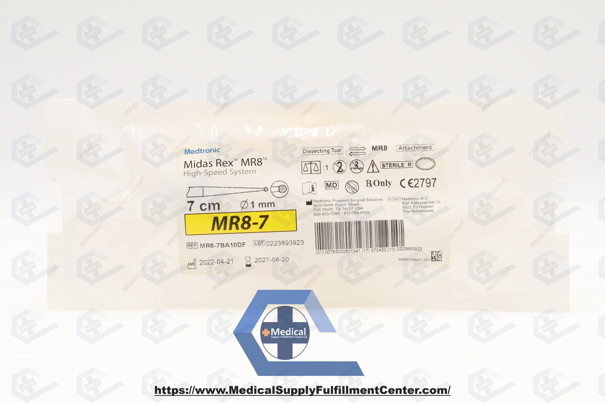 Medtronic | MR8-7BA10DF | MIDAS REX MR8 SMALL BORE DIAMOND FINE, 1MM HEAD DIAMETER, 7CM LENGTH