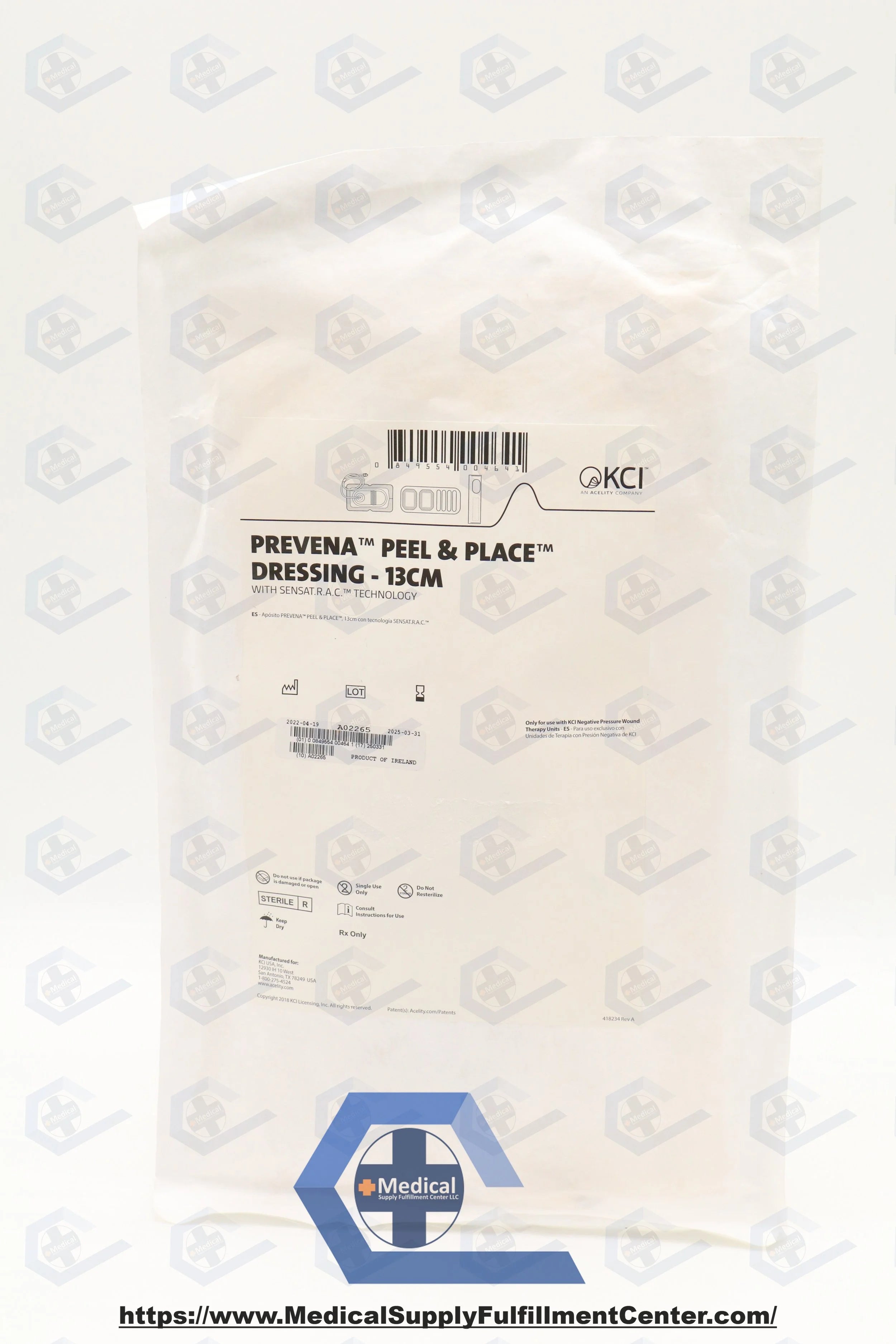 KCI | PRE1101US | 0849554004641 Prevena Peel and Place Dressing 13CM