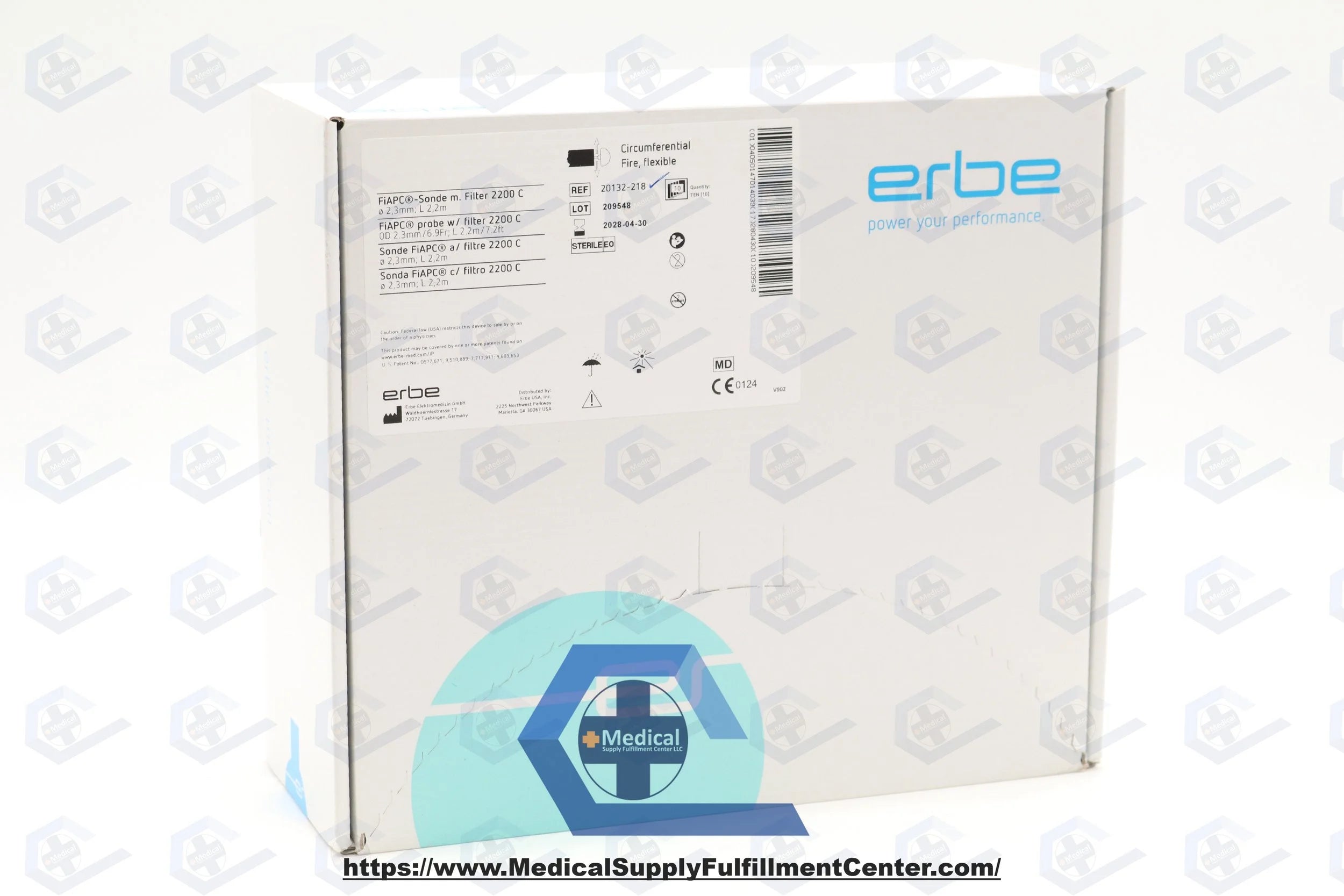 ERBE | 20132-218 | Probe, 2.3 mm OD x 2.2 m Length, with Filter, 2200 C Circumferential Beam, Convenient Built-in Filter, Simplified Setup, Plug-and-Play Functionality