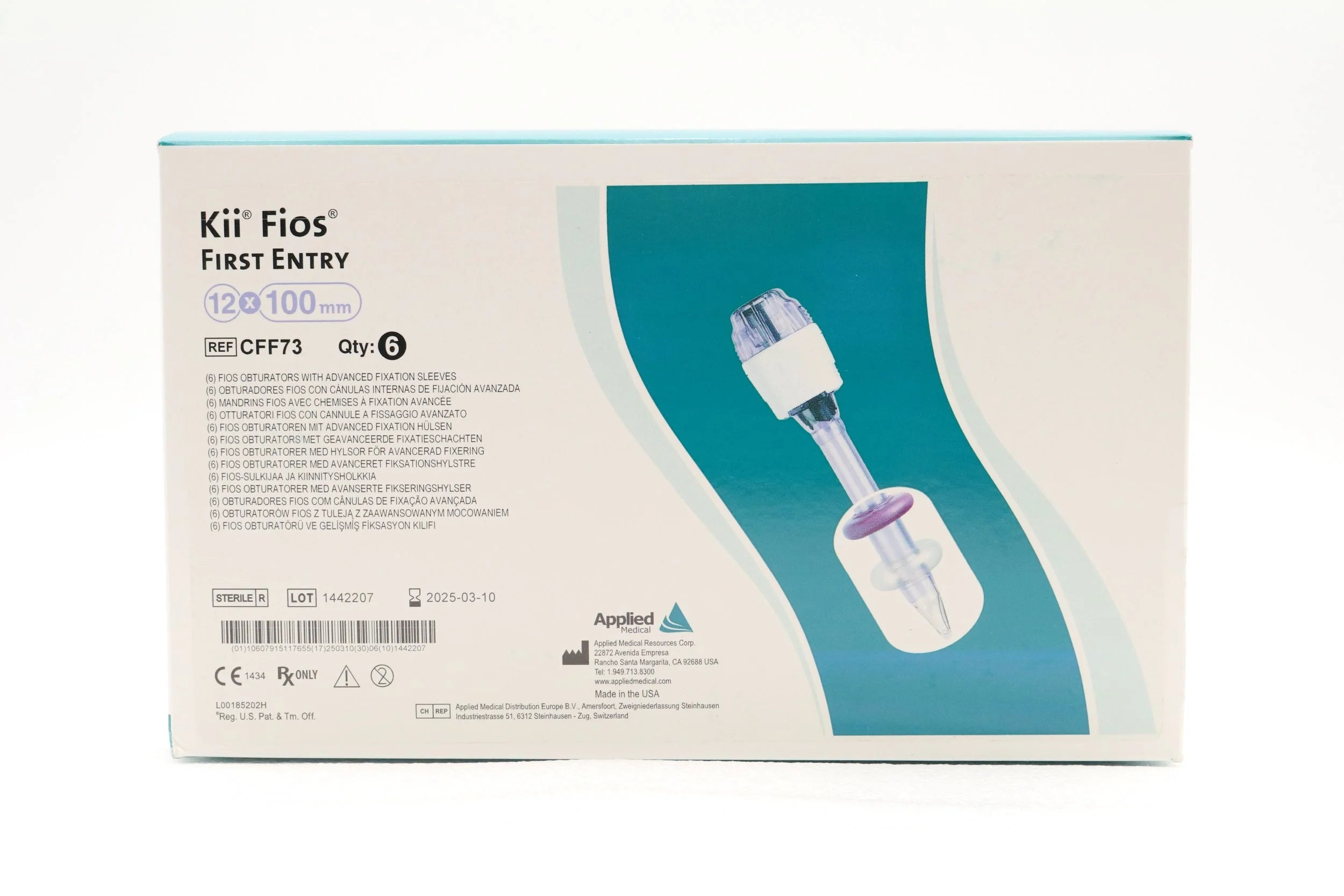 Applied Medical Technology | CFF73 | Kii Fios FIRST ENTRY 12x100mm FIOS OBTURATORS WITH ADVANCED FIXATION SLEEVES