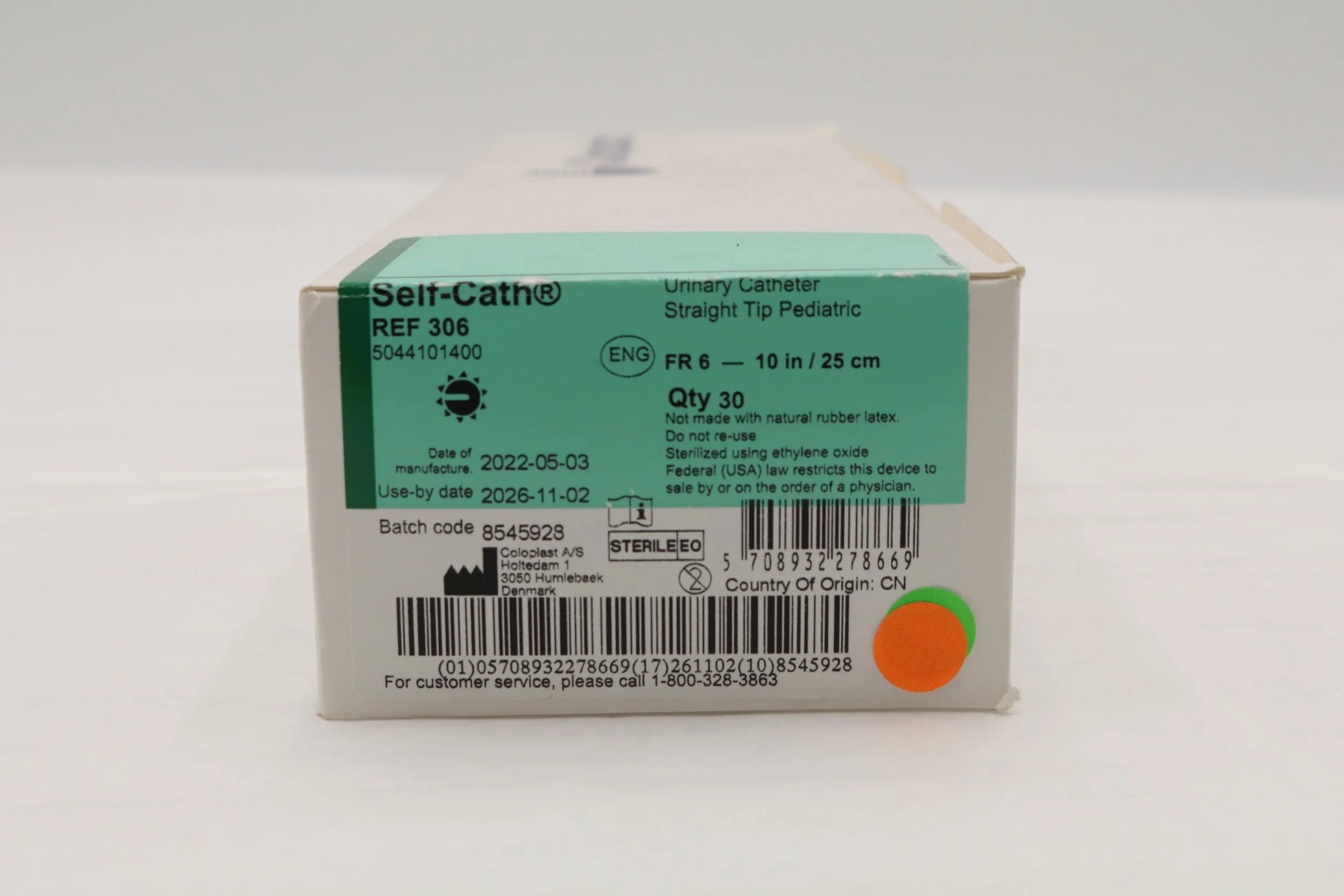 Coloplast | 306 | Self-Cath Intermittent Catheter, Straight Tip, Sterile, Pediatric, 6 Fr x 10"