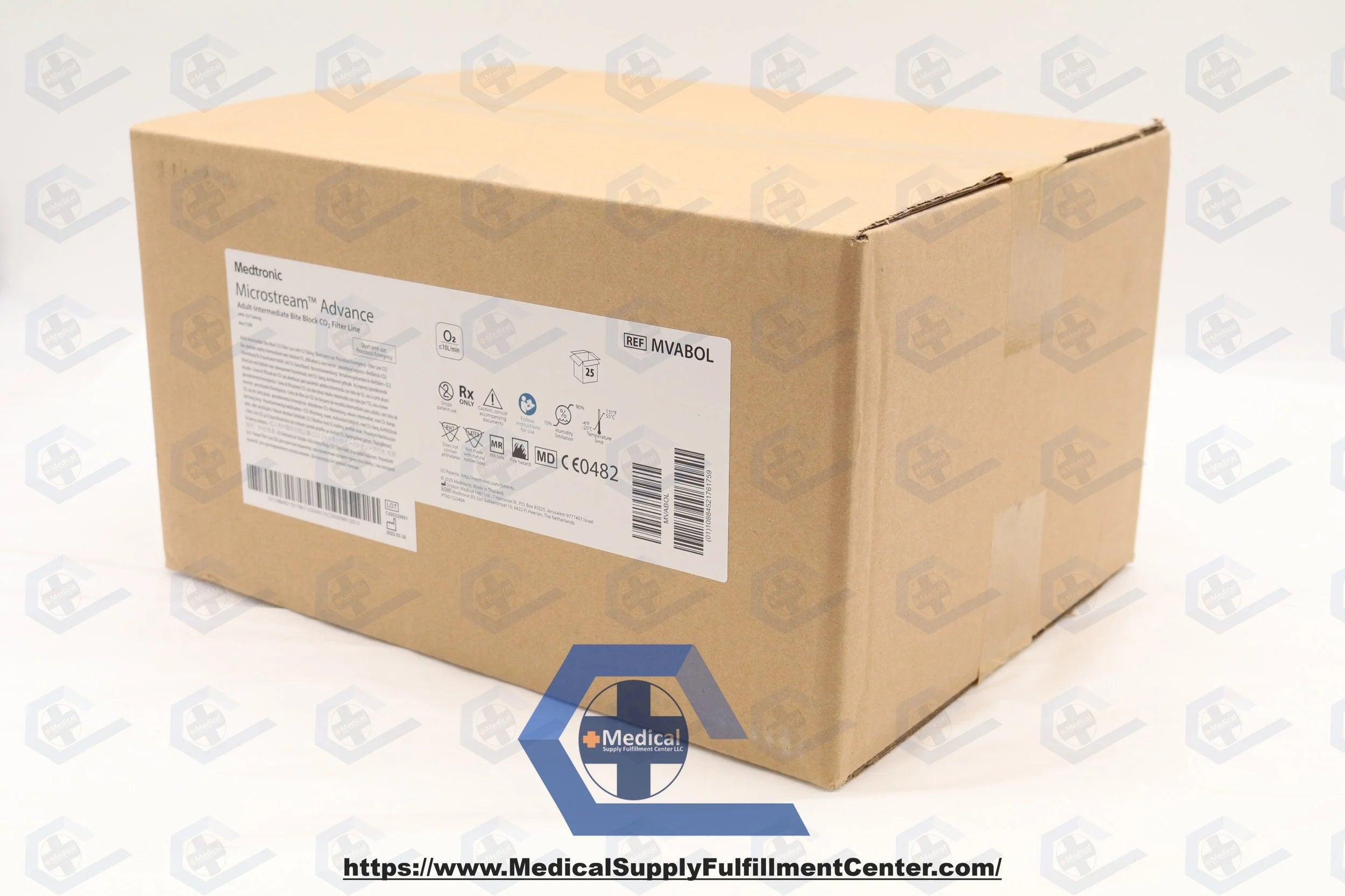 Medtronic | MVABOL | Microstream Advance FilterLine w/Bite Block & O2 Tubing-Female Connector, Adult-Intermediate, Short-Term, Long