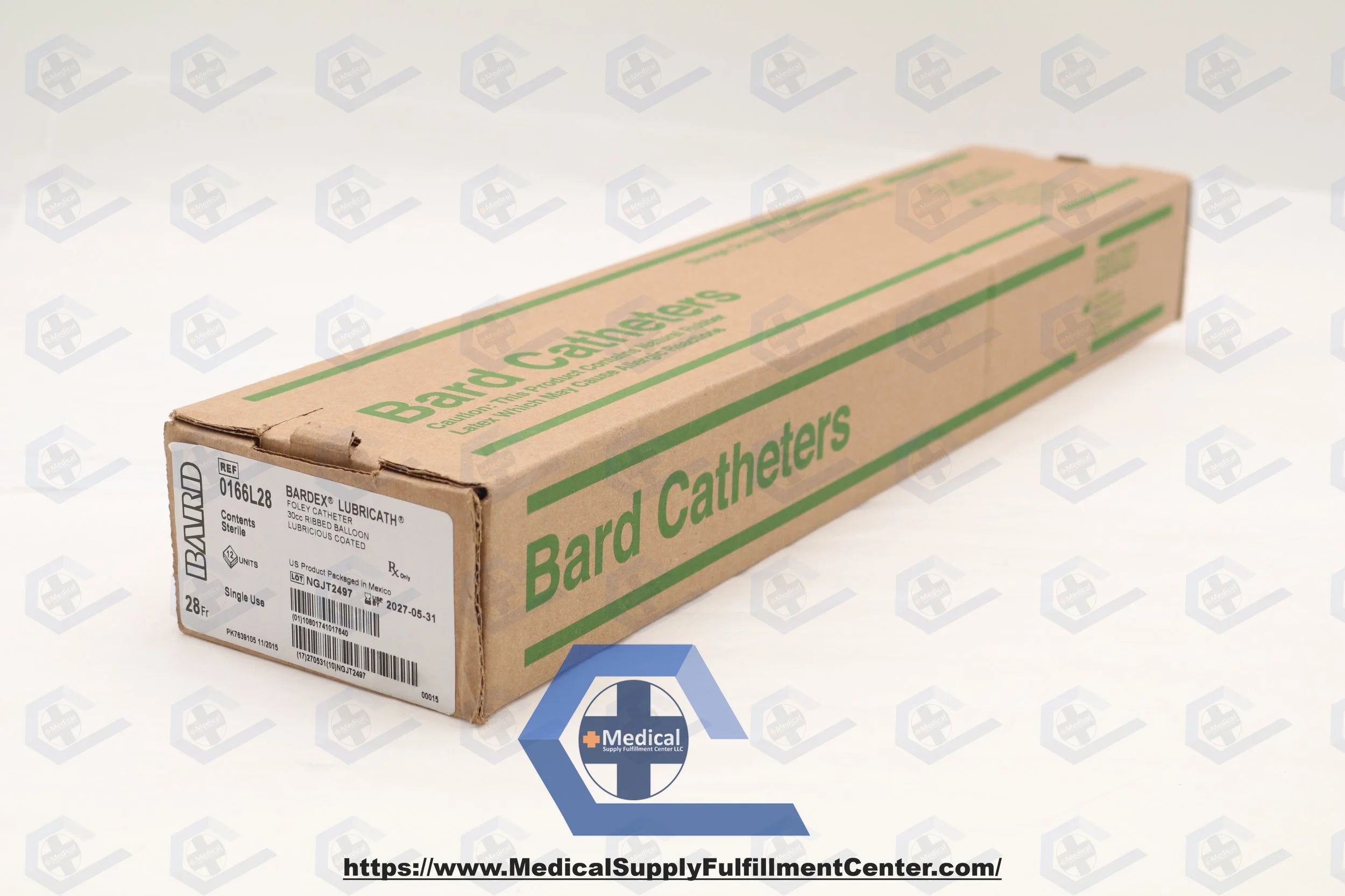 Bard | 0166L28 | Lubricious Foley Catheter, Sterile, 30 mL, 28 Fr
