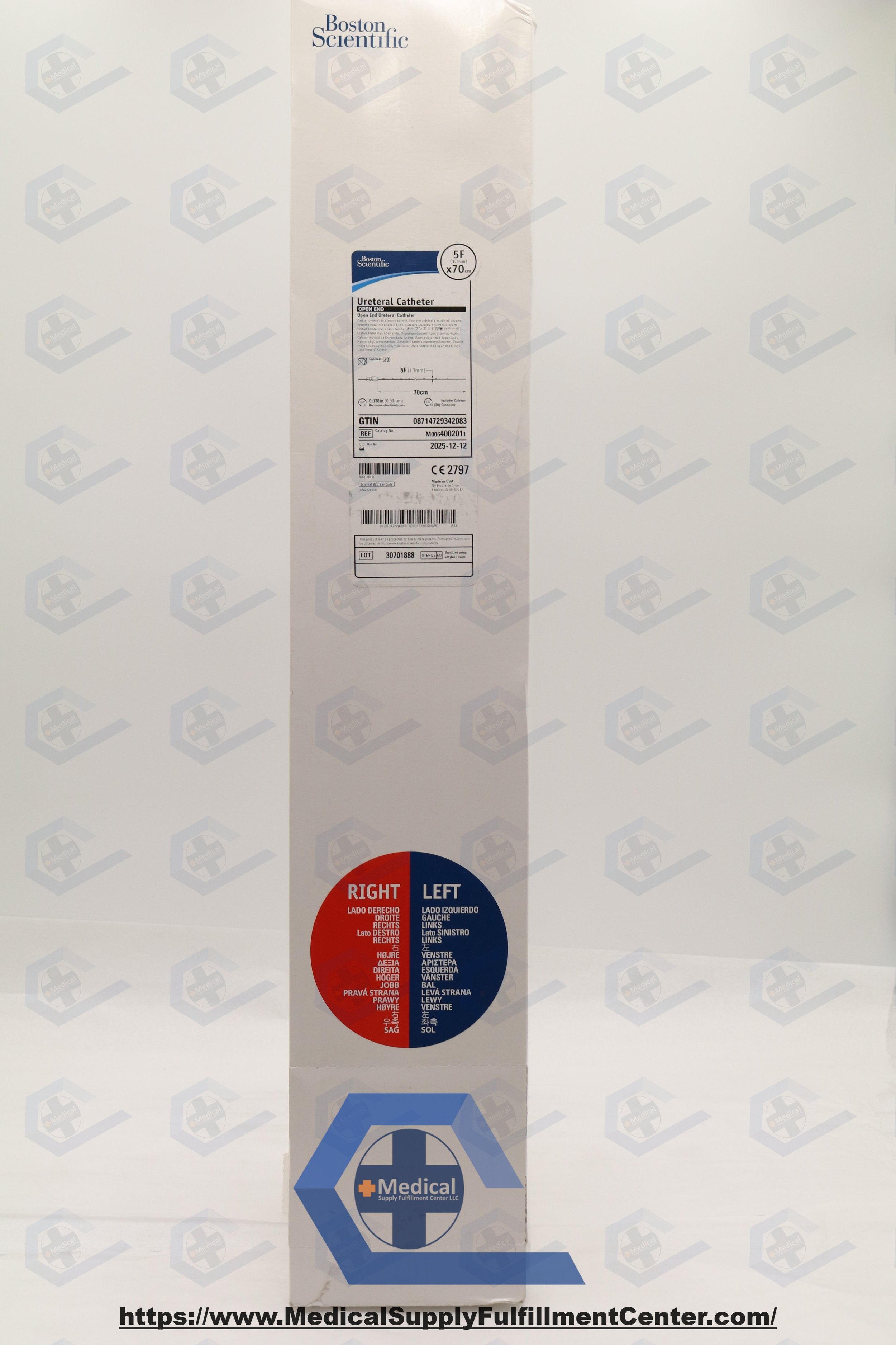 Boston Scientific | 400201 | OPEN END URETERAL CATHETER, 5F (1.7MM) X 70CM (400-201) (M0064002011) (10x RED (RIGHT) + 10x BLUE (LEFT))