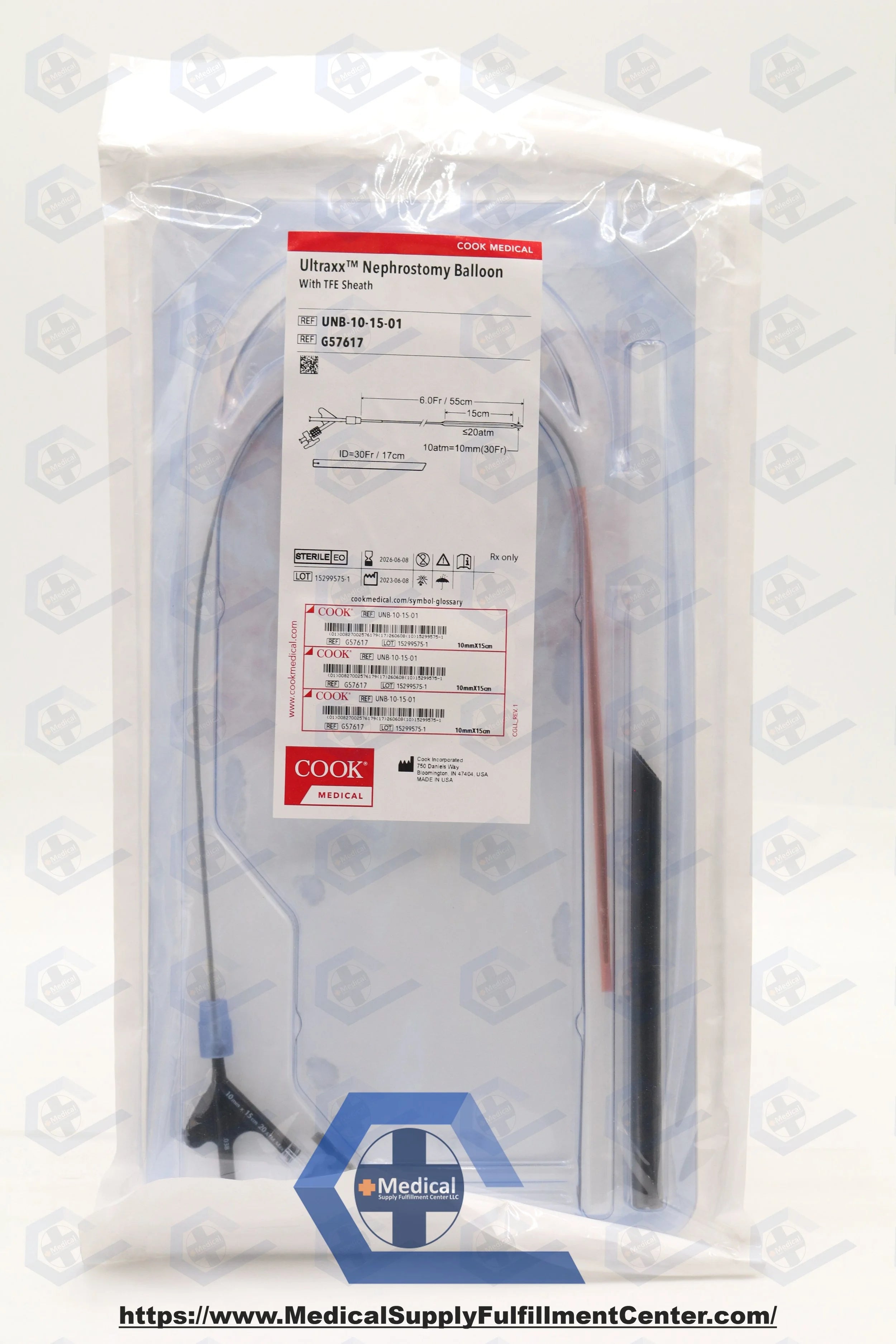 Cook Medical | G57617 | ULTRAXX Nephrostomy Balloon, with TFE Sheath, 6Fr