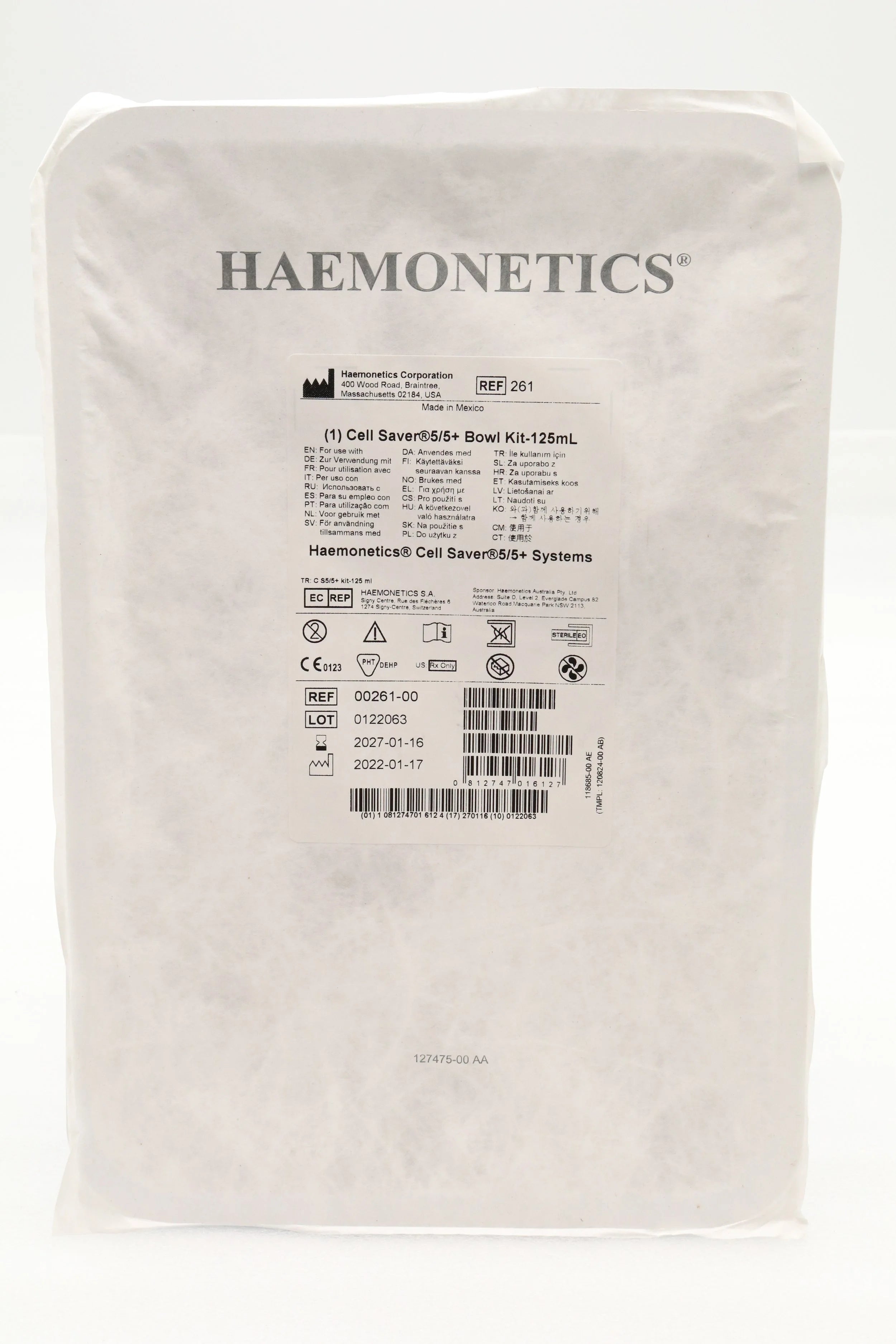 Haemonetics | 261 | Cell Saver Bowl Kit-125mL