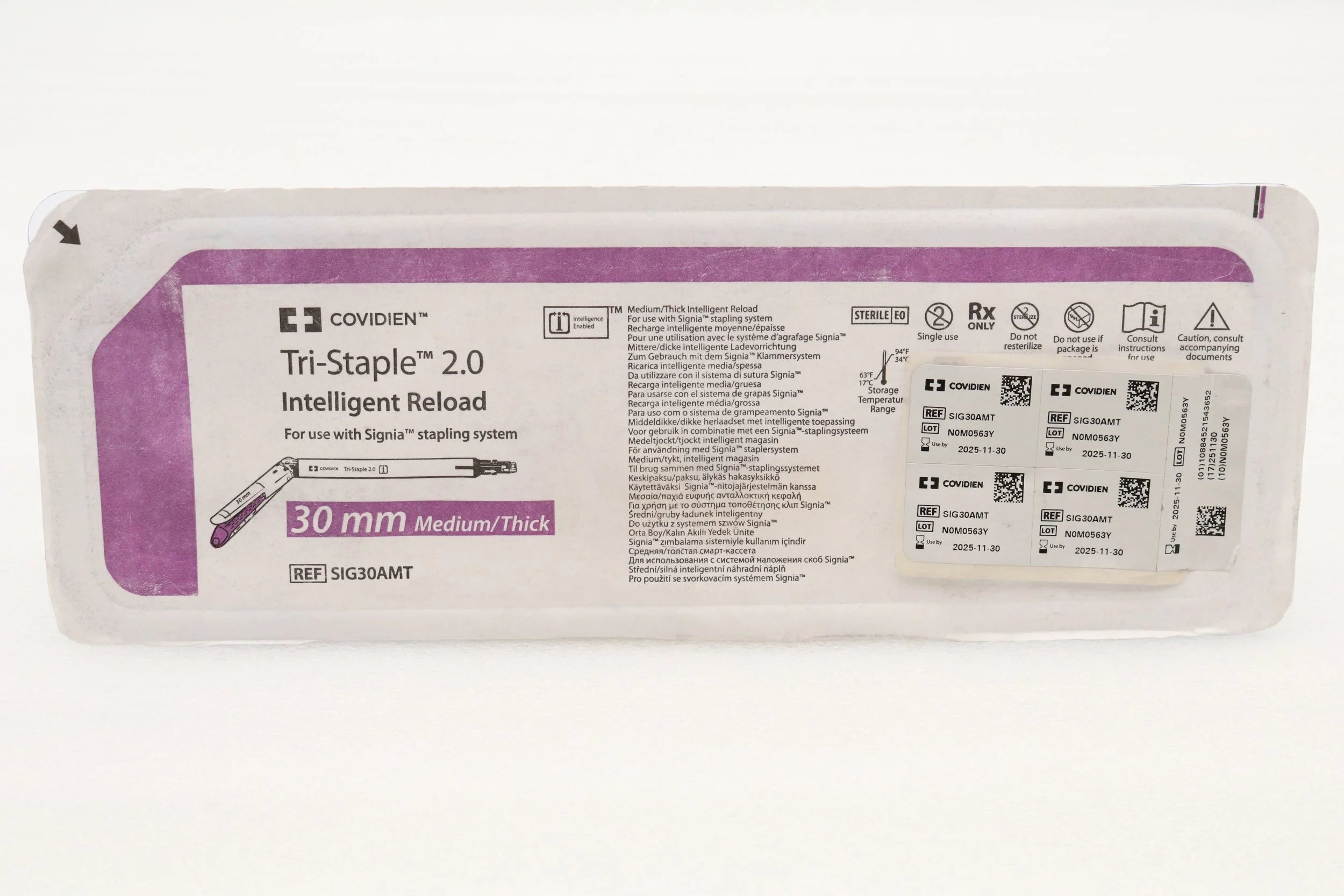 Covidien | SIG30AMT | Signia Tri-staple 2.0 Medium Thick Reload 30.0mm Purple