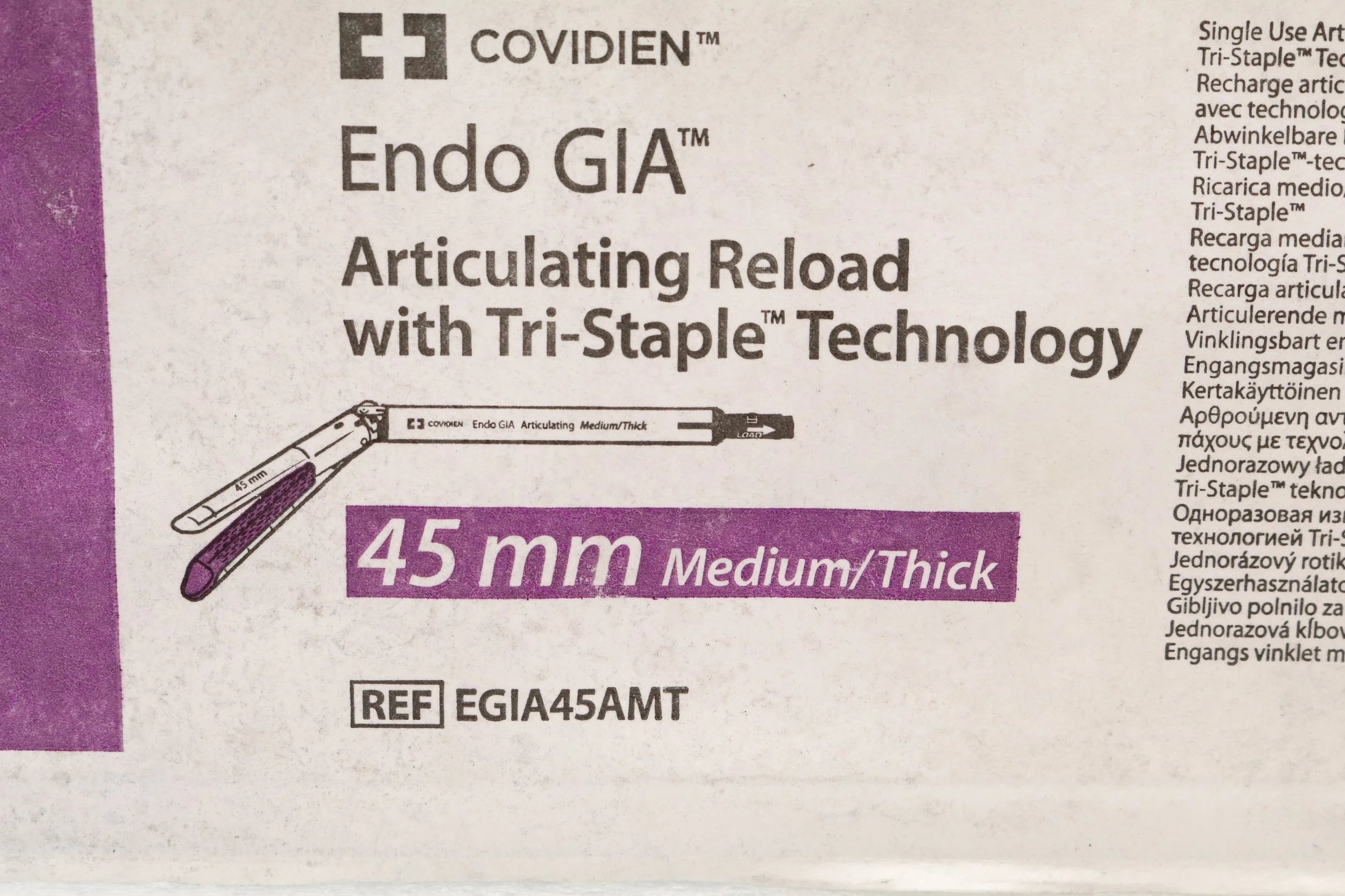 Covidien | EGIA45AMT | ENDO GIA ARTICULATING RELOAD WITH TRI-STAPLE TECHNOLOGY, 45MM MEDIUM/THICK