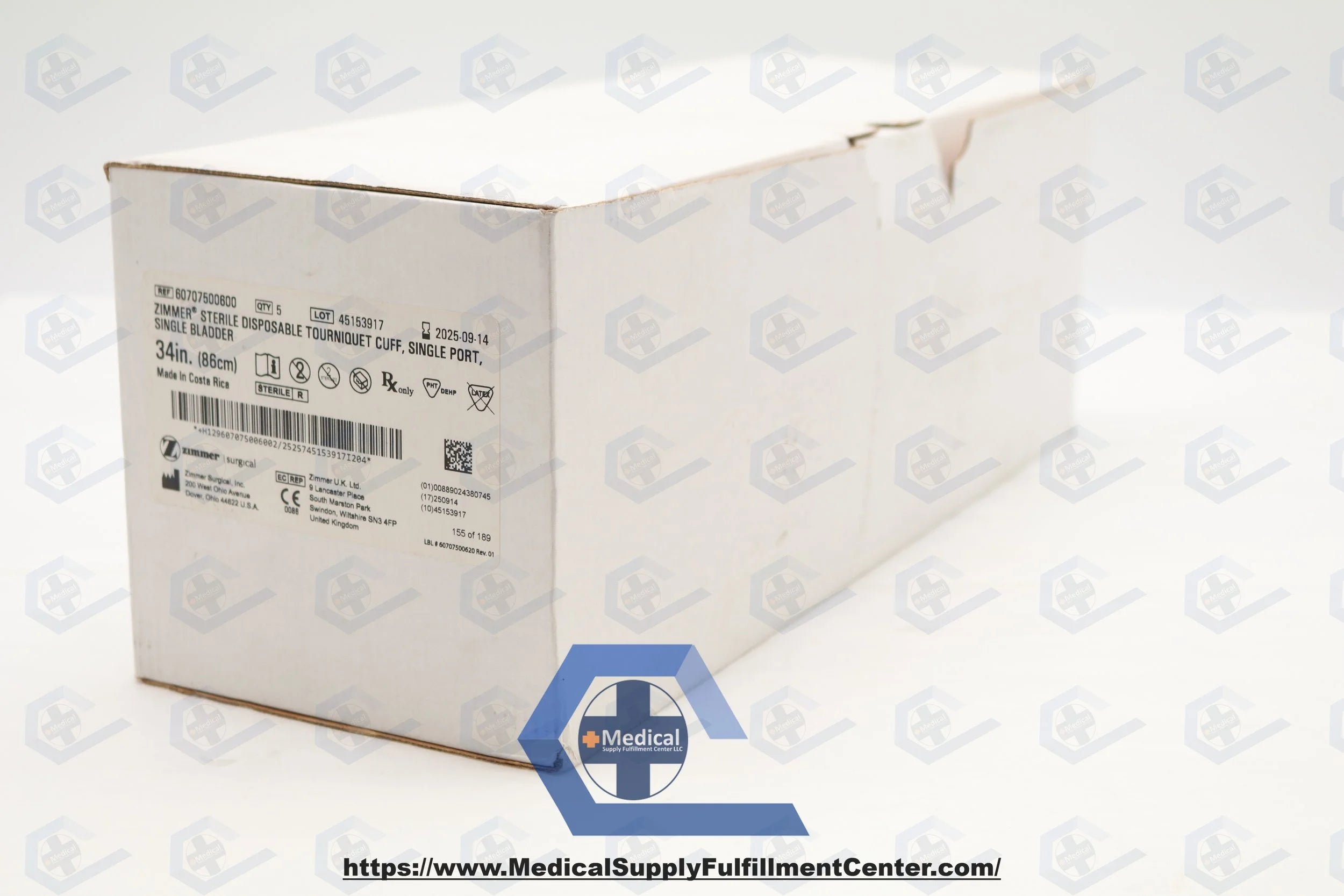 Zimmer Biomet | 60707500600 | 34" Tourniquet Cuff w/o Sleeve, Single Port, Single Bladder, Luer