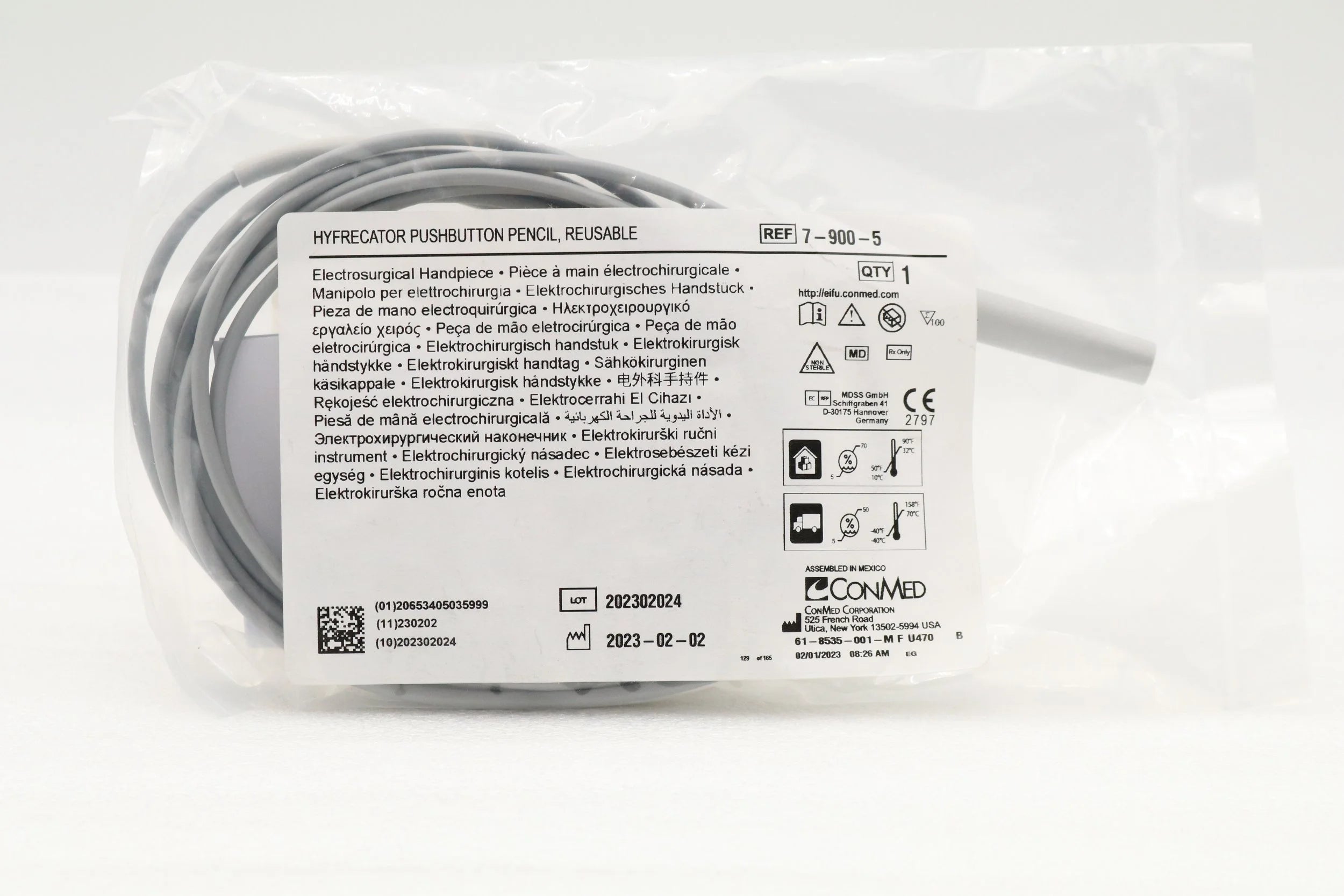 Conmed | 7-900-5 | Hyfrecator Autoclavable Reusable Hand Control Pencil