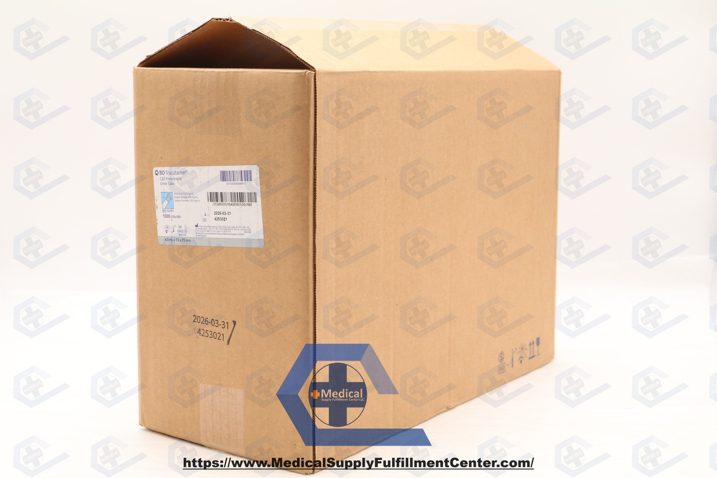 BD | 364951 | Vacutainer Urinalysis Tube, 13 x 75mm, Urine C&S Preservative Plus Plastic, 4mL Draw