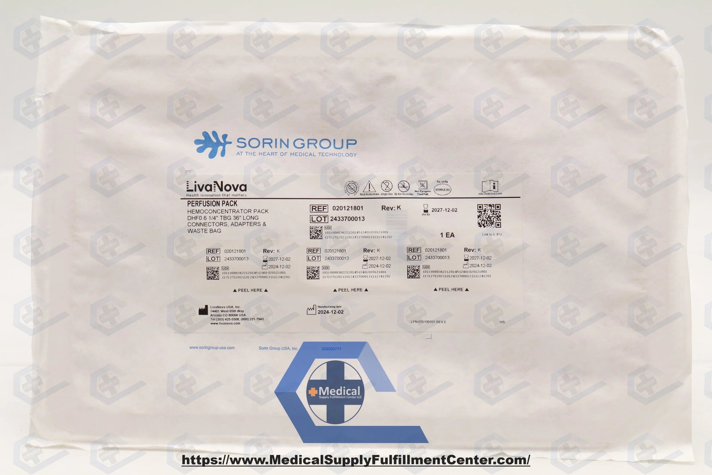 LivaNova | 020121801 | Hemoconcentrator DHFO.6, 60 mL Primary Volume, 0.68 m2 Effective Surface Area, 500 mm Hg Maximum Transmembrane Pressure, 30 µm Fiber Wall Thickness