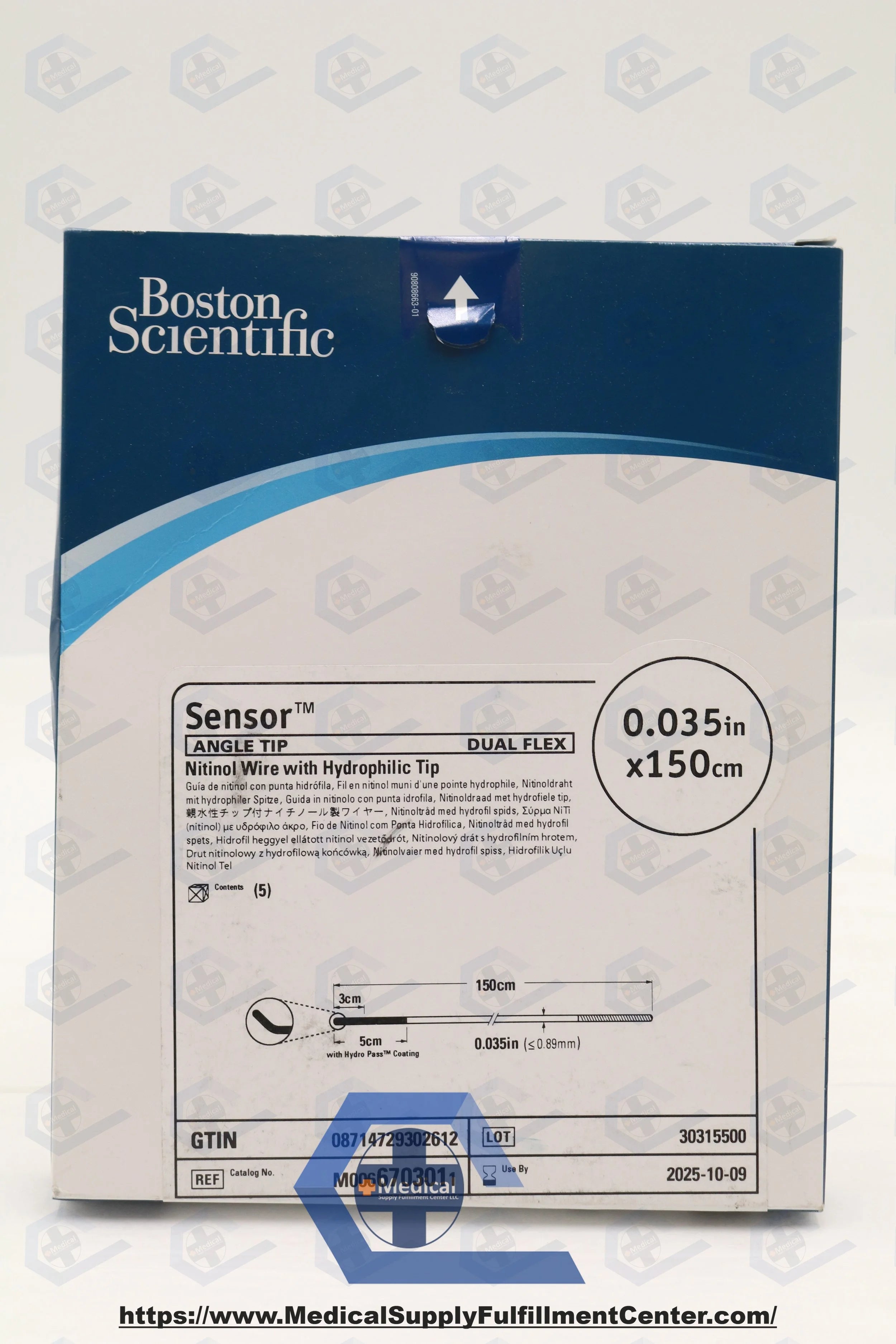 Boston Scientific | 670301 | Sensor Dual-Flex PTFE-Nitinol Guidewire with Hydrophilic Angled Tip, 0.35 in. x 150 cm