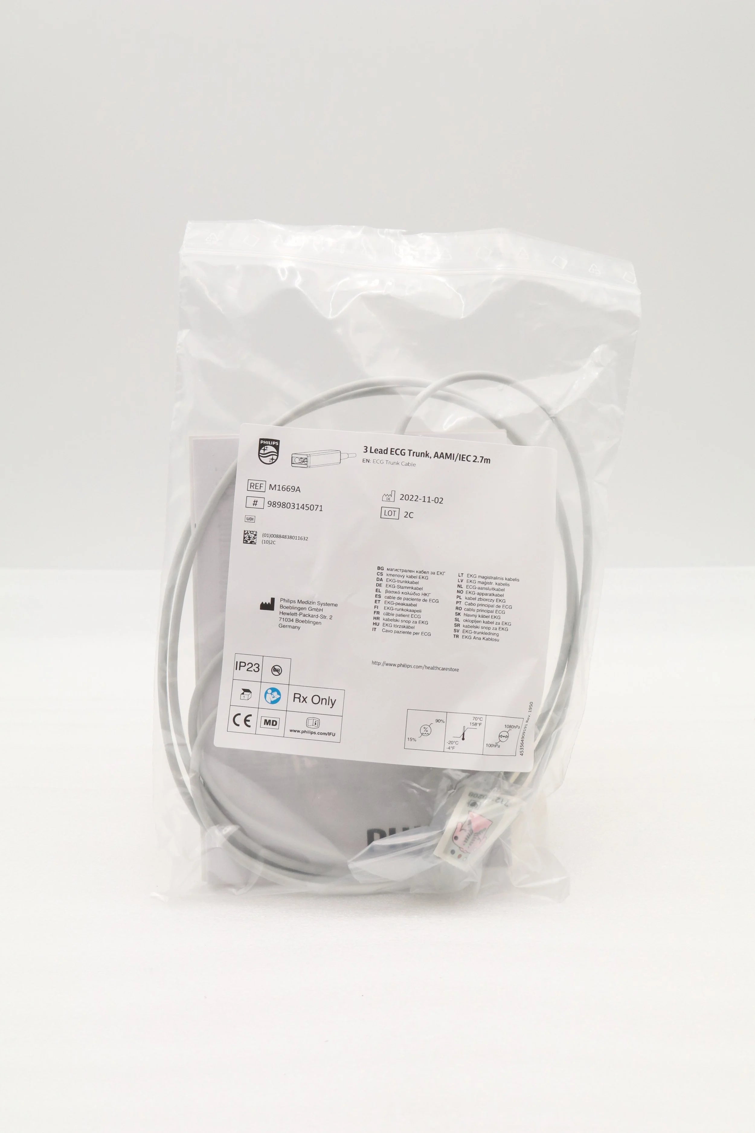 Philips | M1669A | 989803145071 Compatible 3 Lead ECG Trunk Cable