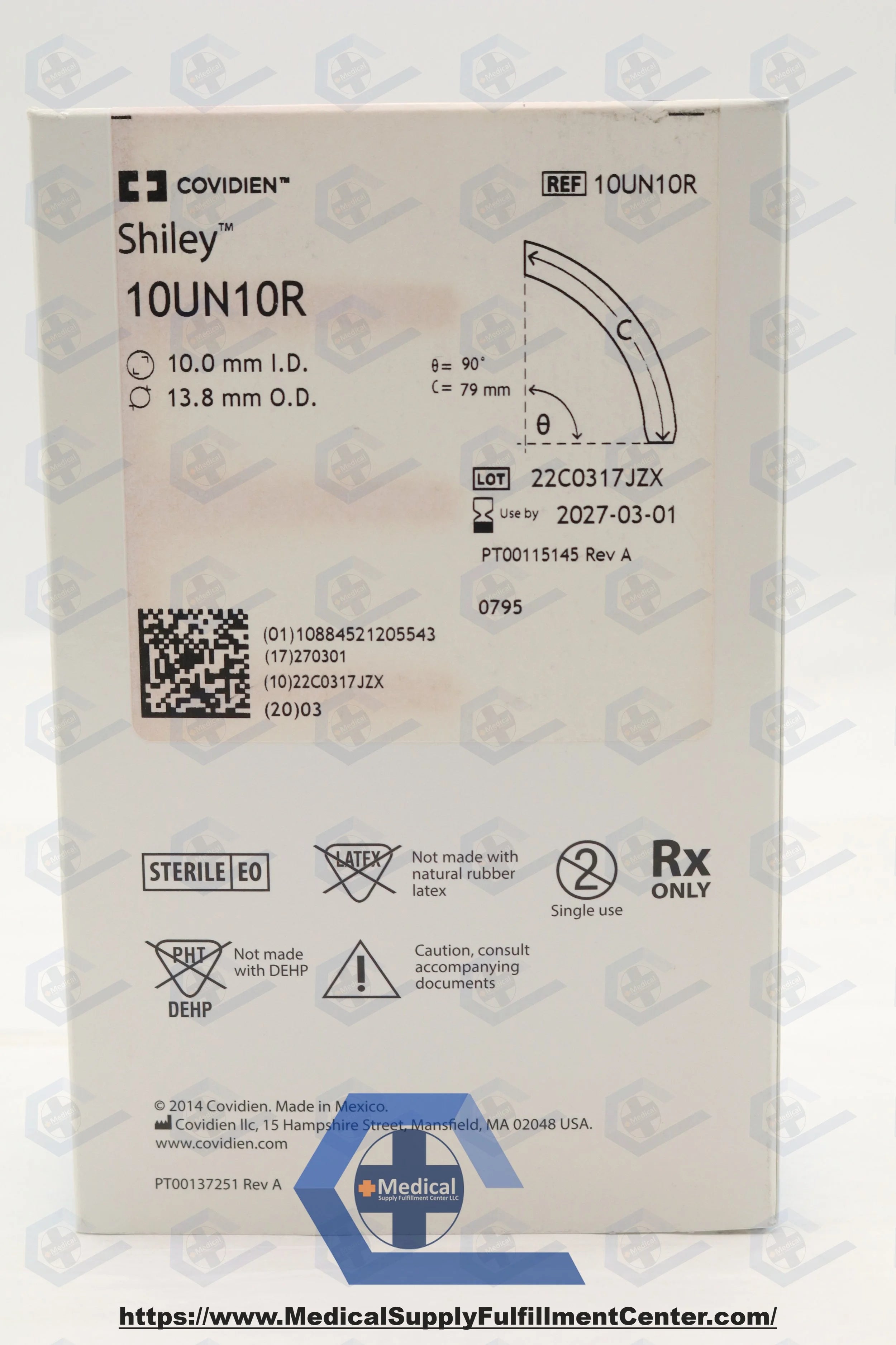 Covidien | 10UN10R | SHILEY ADULT FLEXIBLE TRACHEOSTOMY TUBE WITH REUSABLE INNER CANNULA, CUFFLESS 10.0MM I.D. 13.8MM O.D. 79MM